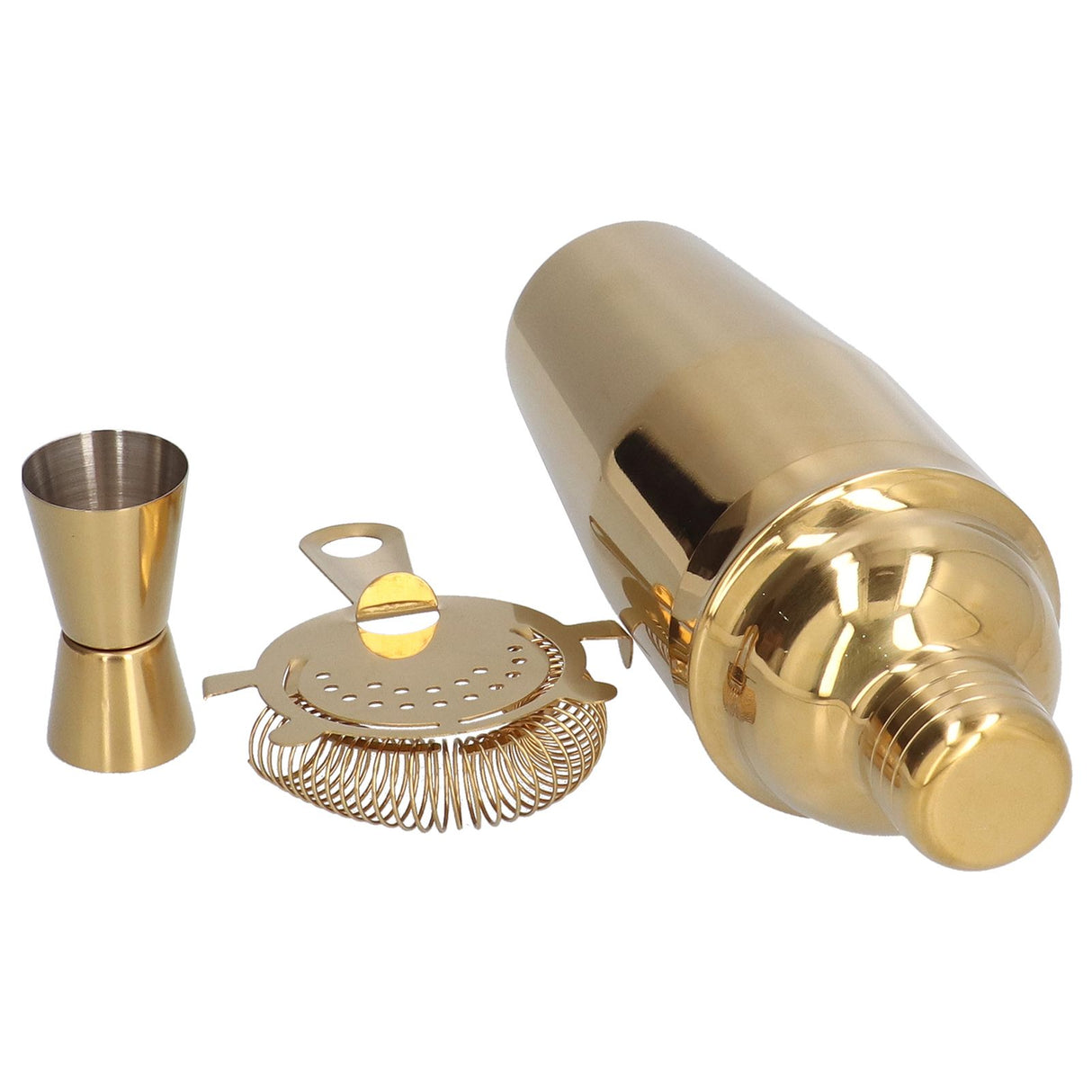 Cocktail Set Fashionable 750ml Stainless Steel Barware Tool Kit with Strainer Measure Cup Shaker for Bartender BarGolden Set
