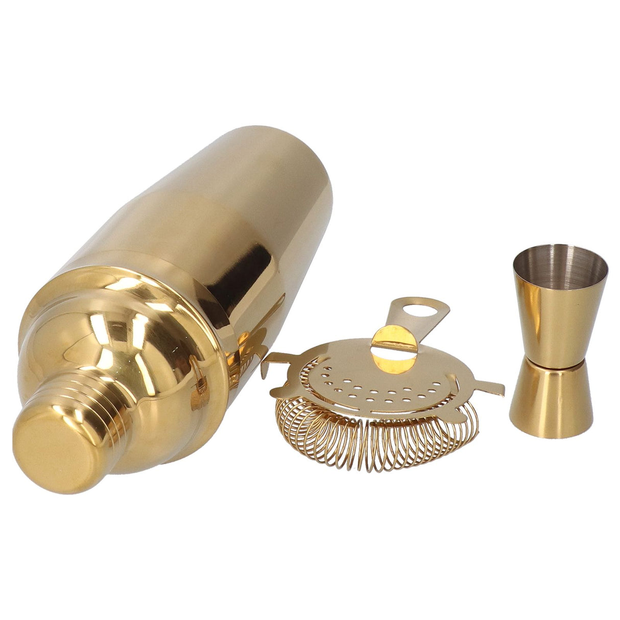 Cocktail Set Fashionable 750ml Stainless Steel Barware Tool Kit with Strainer Measure Cup Shaker for Bartender BarGolden Set