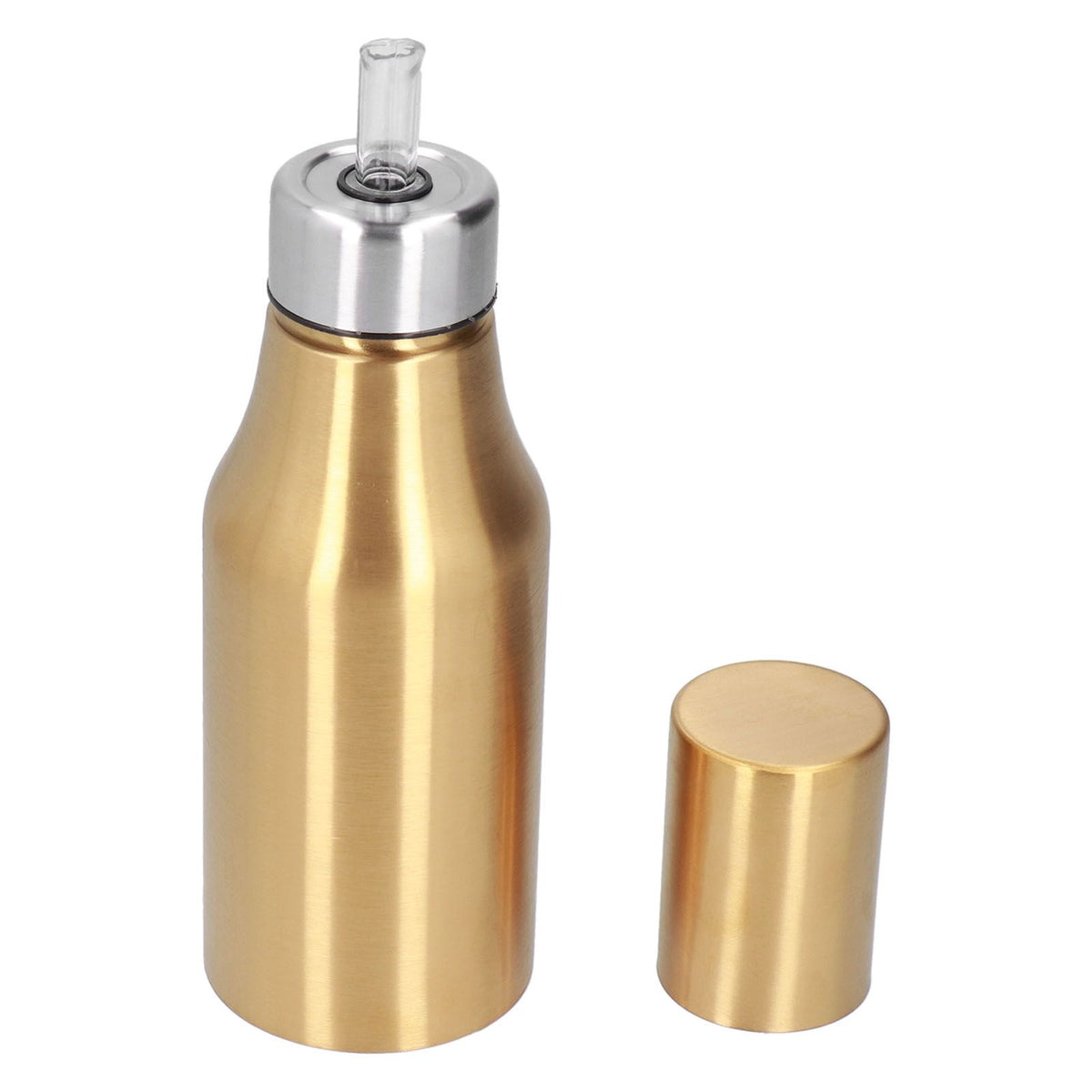 Stainless Steel Olive Oil Dispenser 500ML Leak Proof Dust Proof Kitchen Olive Oil DecanterGold