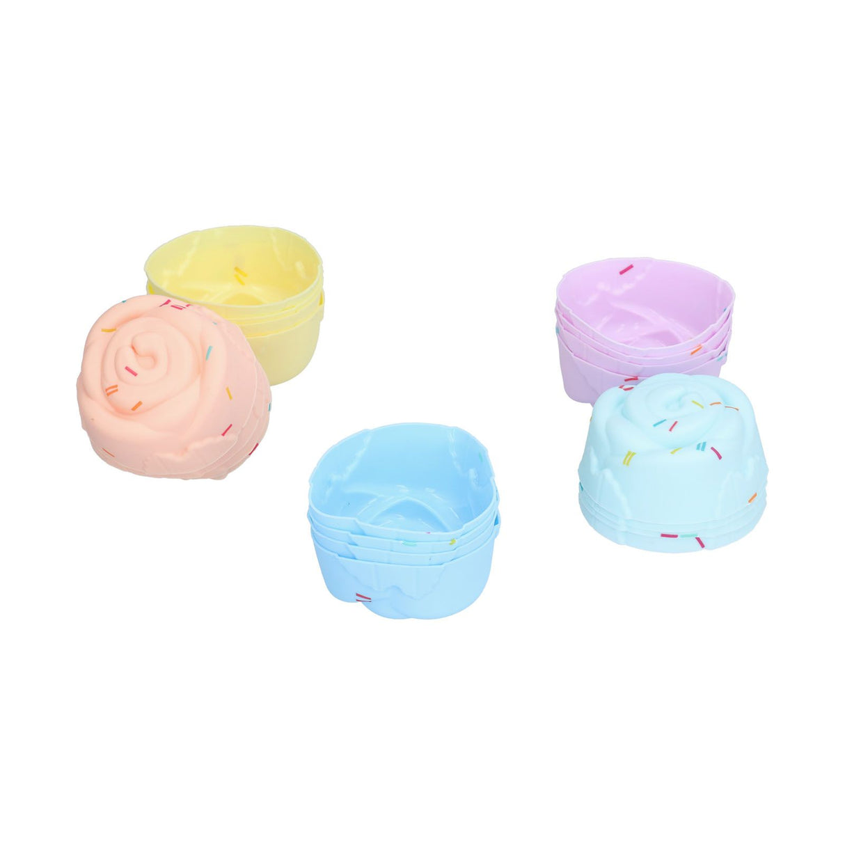 20Pcs Cupcake Baking Mould Silicone Muffin Cups Cupcake Moulds Jelly Pudding MoldRose Set