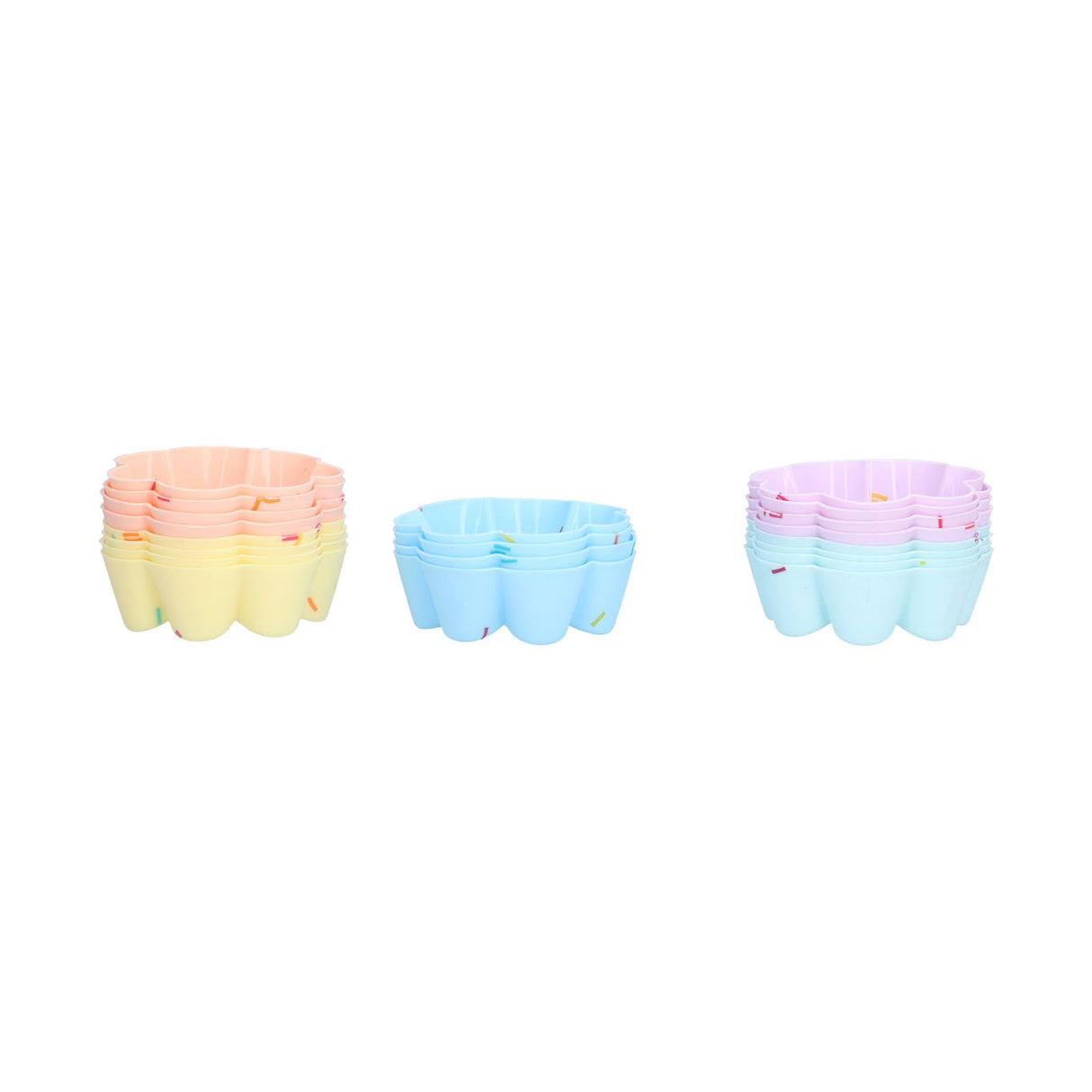 20Pcs Cupcake Baking Mould Silicone Muffin Cups Cupcake Moulds Jelly Pudding Mold7 Petal Flower Set