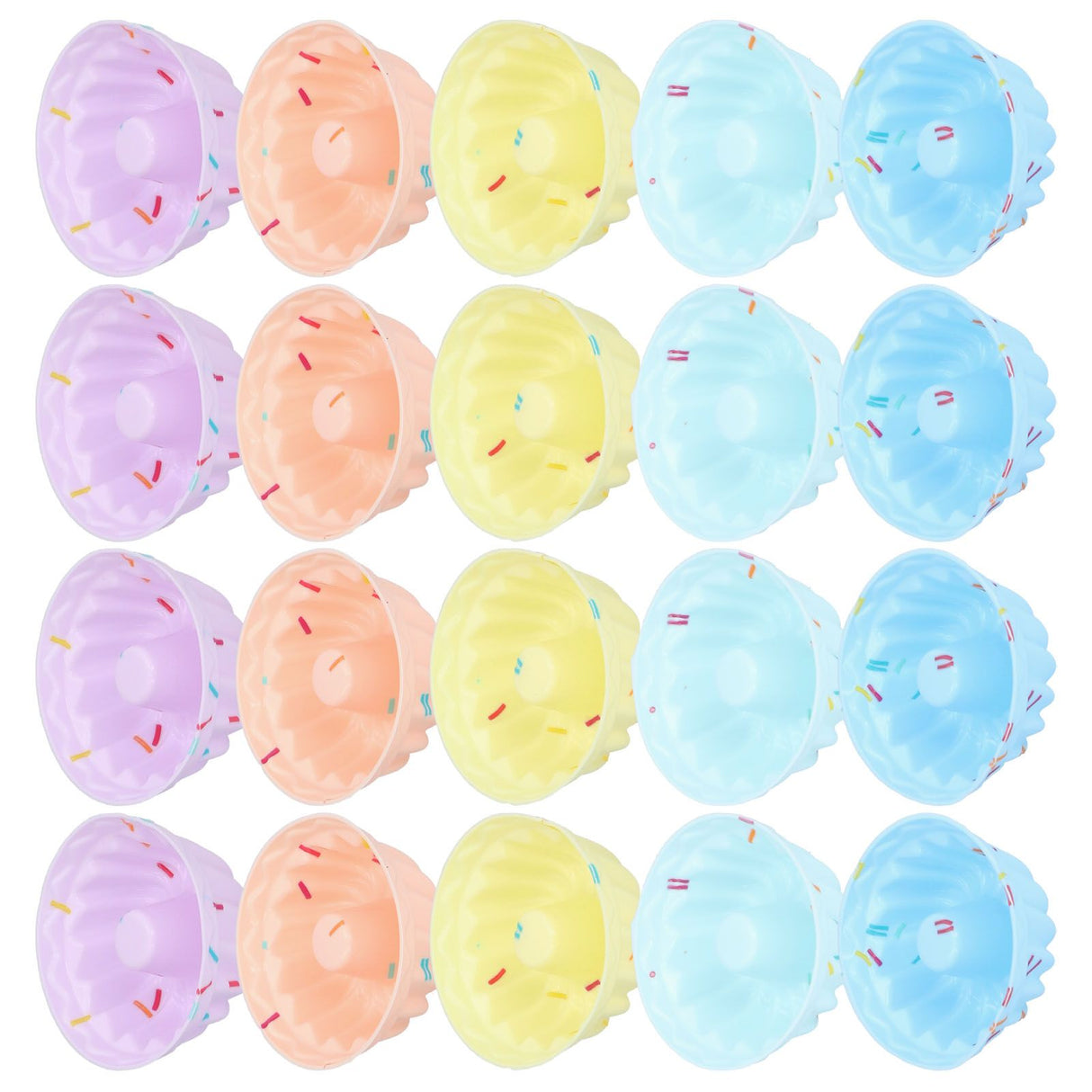 20Pcs Small Cake Cup Baking Mold Reusable Easy Clean Silicone Mini Cupcake HoldersThread Set