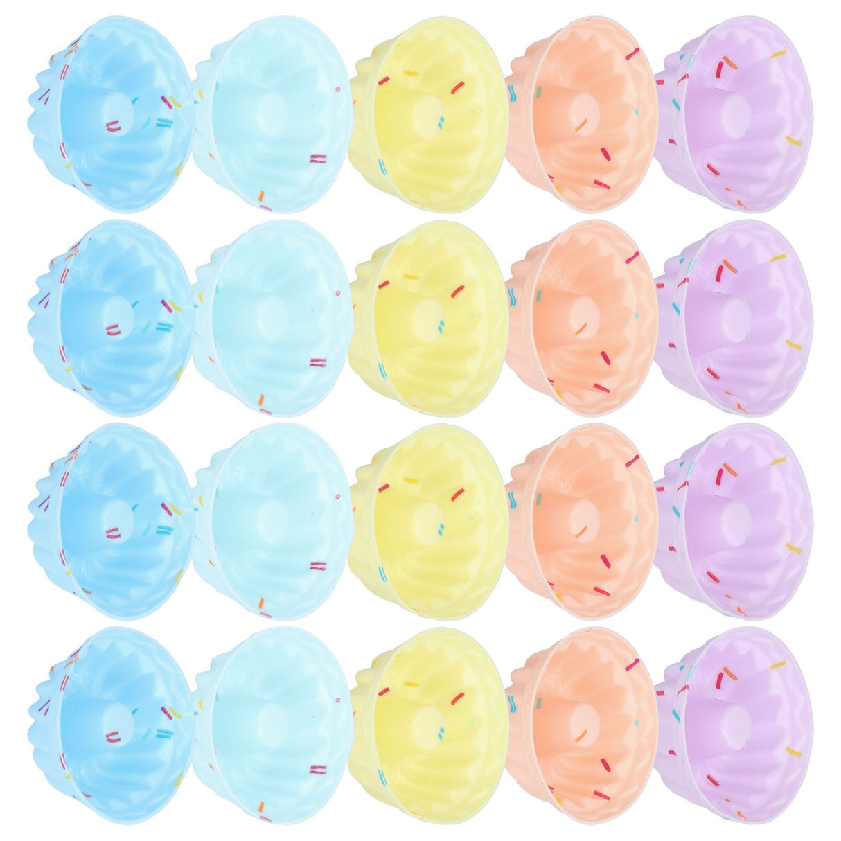 20Pcs Small Cake Cup Baking Mold Reusable Easy Clean Silicone Mini Cupcake HoldersThread Set