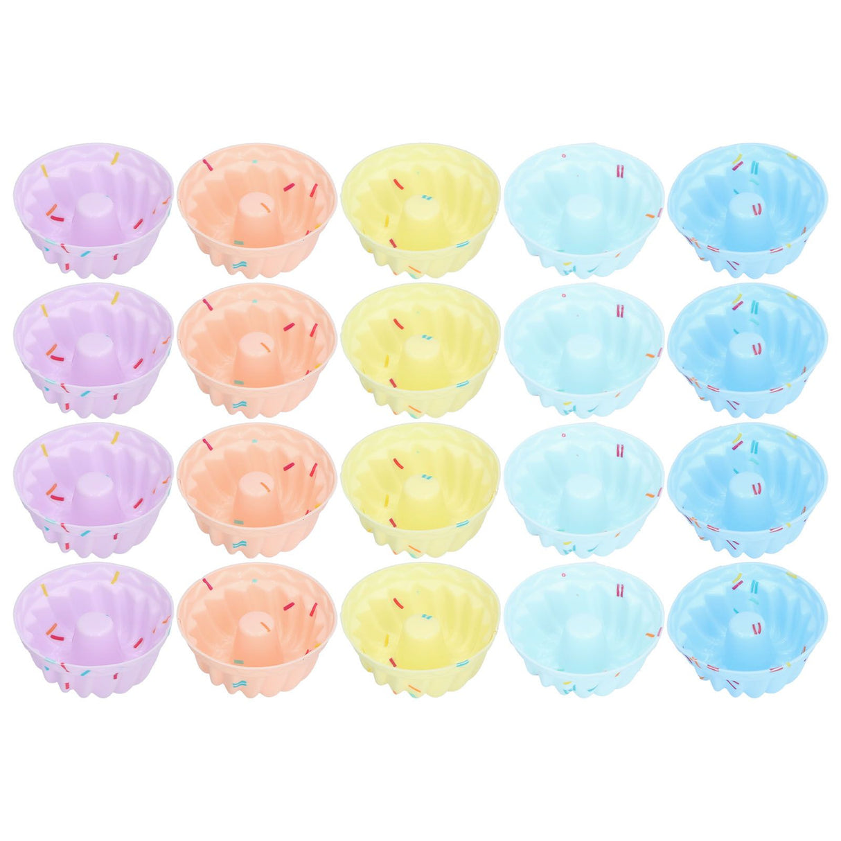 20Pcs Small Cake Cup Baking Mold Reusable Easy Clean Silicone Mini Cupcake HoldersThread Set