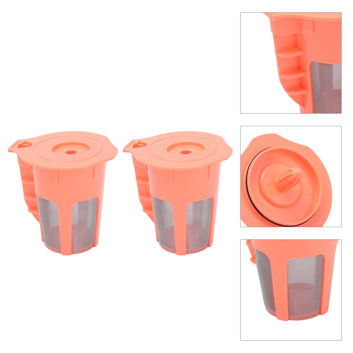 2Pcs Refillable Coffee Filter Cup Reusable Coffee Capsule Cup for 2.0 K200 K300 K350 K360 K400 Red