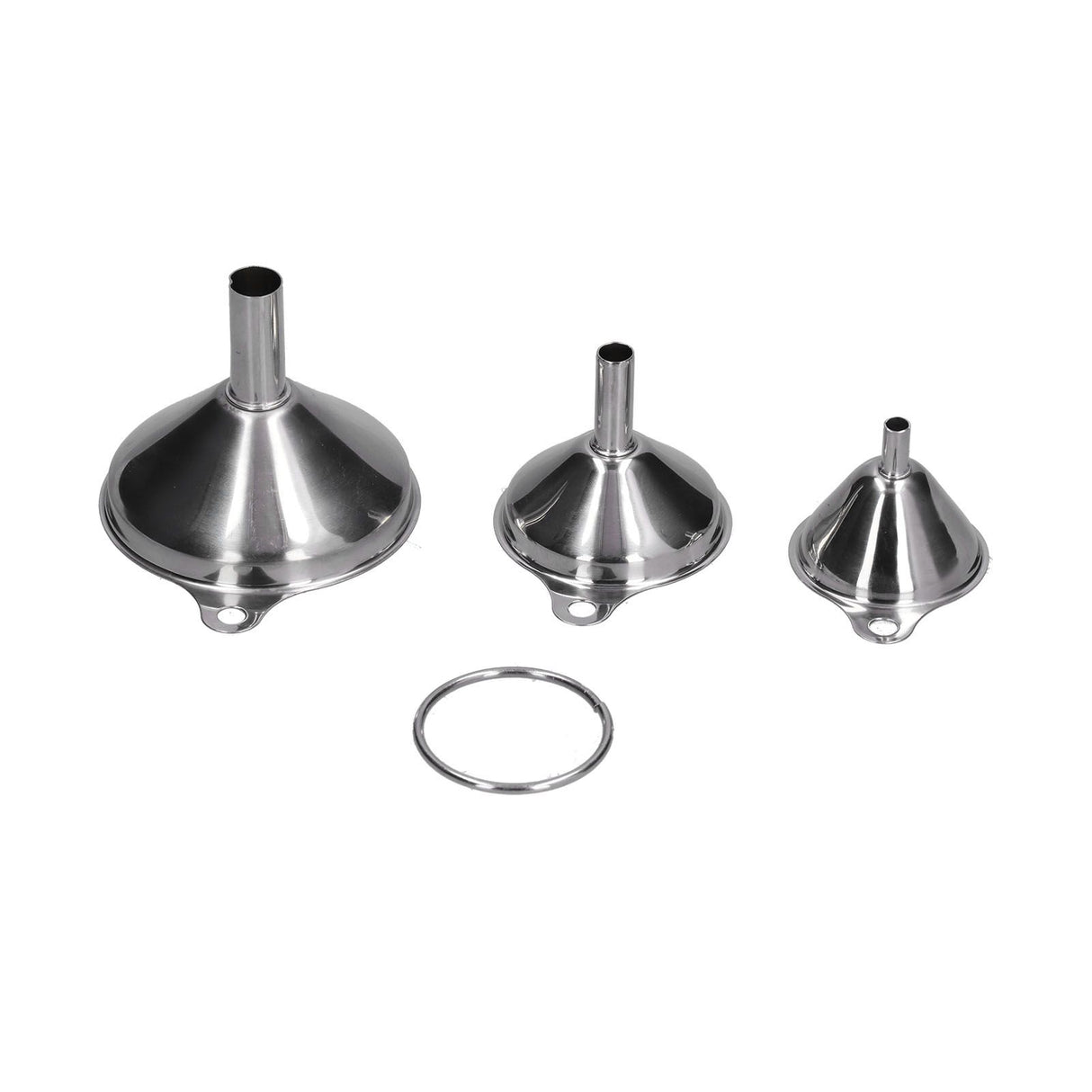 3Pcs Stainless Steel Funnel Filling Bottles Funnel Oil Leaking Separatory Funnel Integrated Liquid Dispenser with Circle