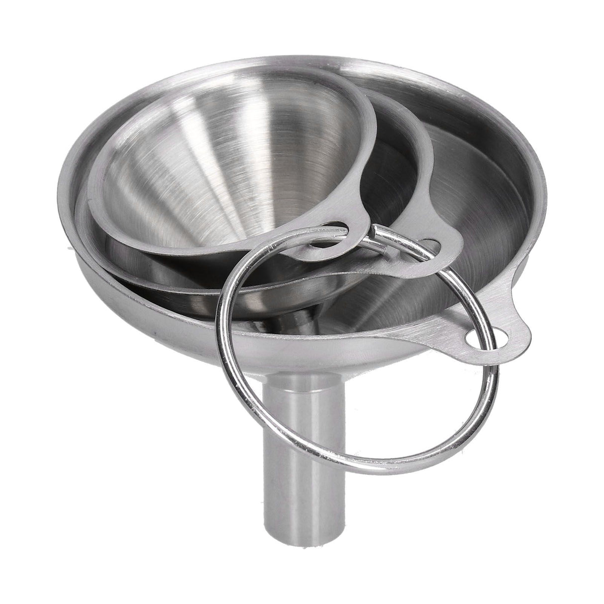 3Pcs Stainless Steel Funnel Filling Bottles Funnel Oil Leaking Separatory Funnel Integrated Liquid Dispenser with Circle