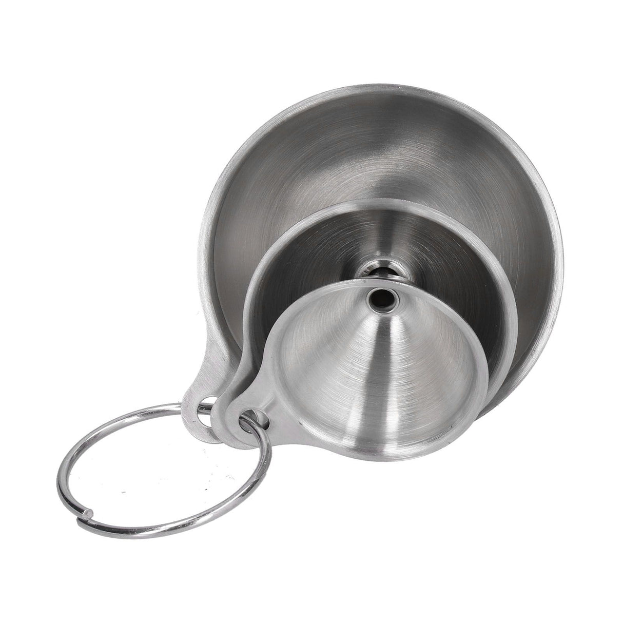 3Pcs Stainless Steel Funnel Filling Bottles Funnel Oil Leaking Separatory Funnel Integrated Liquid Dispenser with Circle