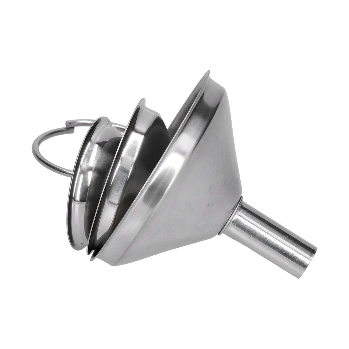 3Pcs Stainless Steel Funnel Filling Bottles Funnel Oil Leaking Separatory Funnel Integrated Liquid Dispenser with Circle