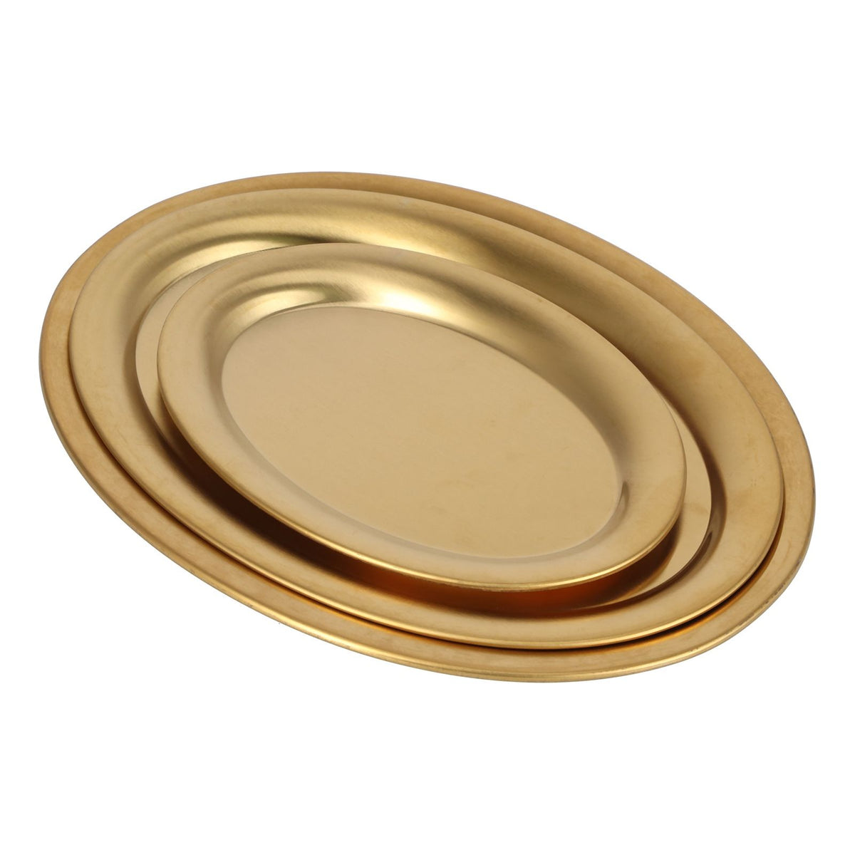 3pcs Stainless Steel Dessert Tray Mirror Polishing Process Snack Jewelry Display TrayGold