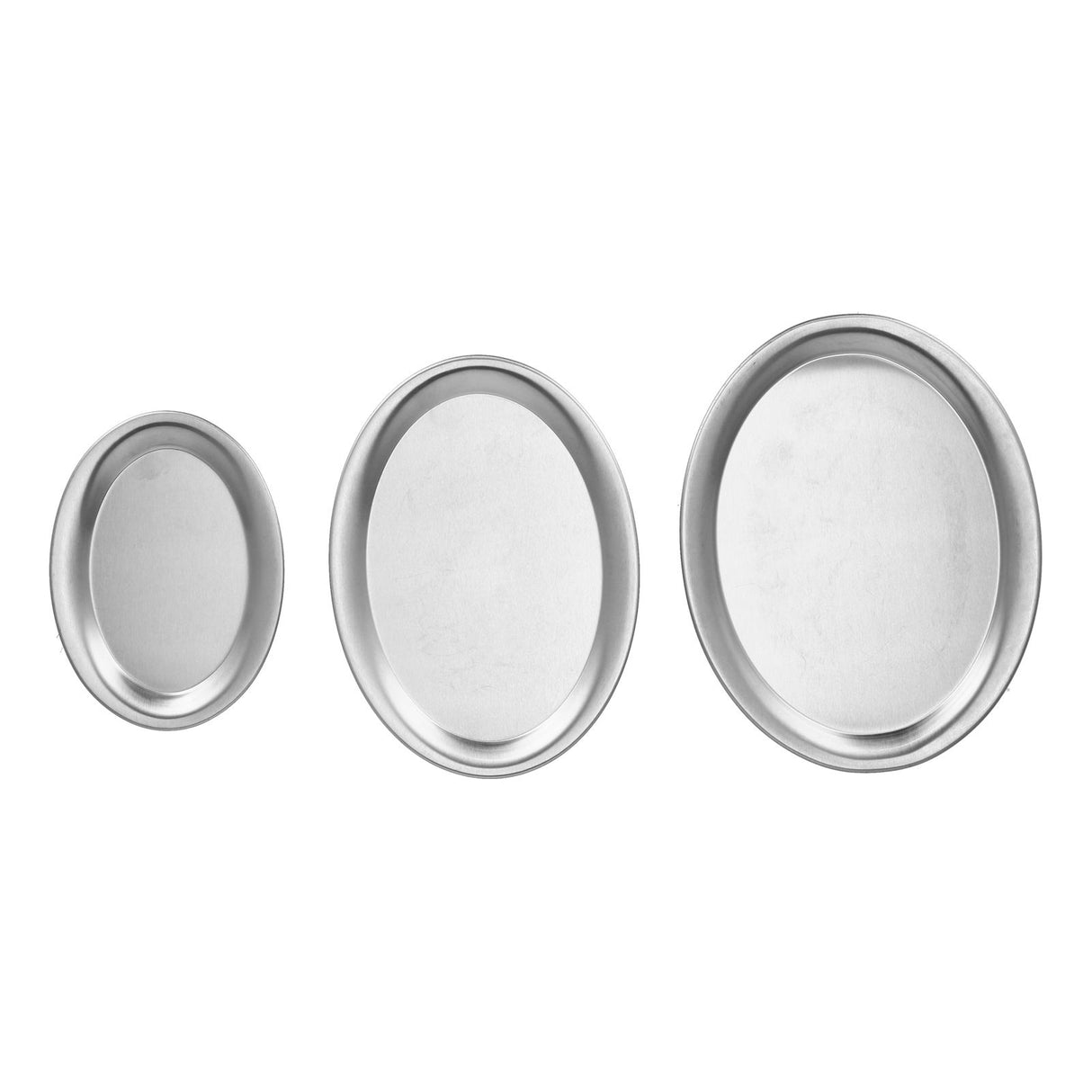 3pcs Stainless Steel Dessert Tray Mirror Polishing Process Snack Jewelry Display TraySilver