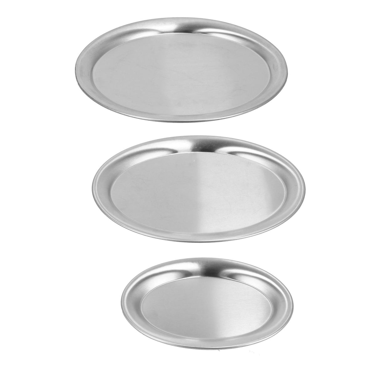 3pcs Stainless Steel Dessert Tray Mirror Polishing Process Snack Jewelry Display TraySilver
