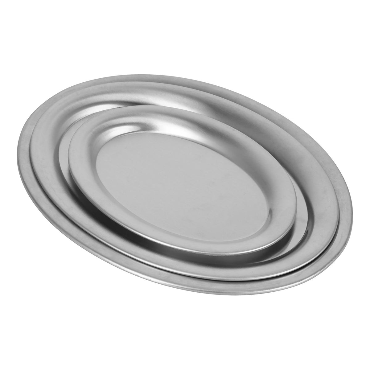 3pcs Stainless Steel Dessert Tray Mirror Polishing Process Snack Jewelry Display TraySilver