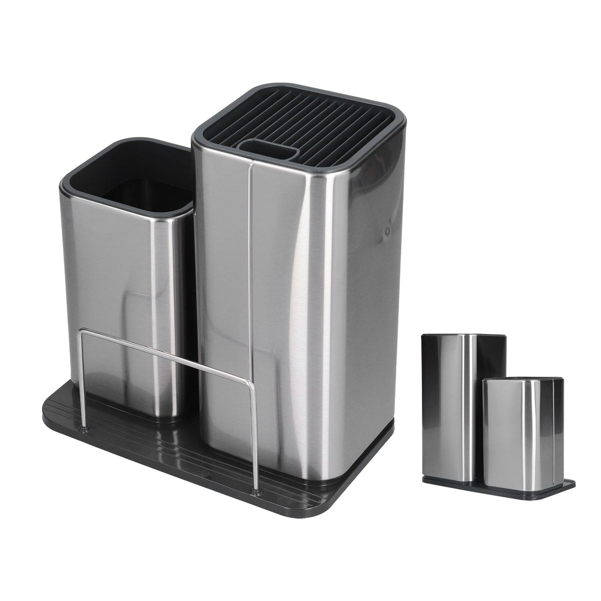 2 in 1 Knife Holder with Cutting Board Organizer Stainless Steel Kitchen Storage Accessory