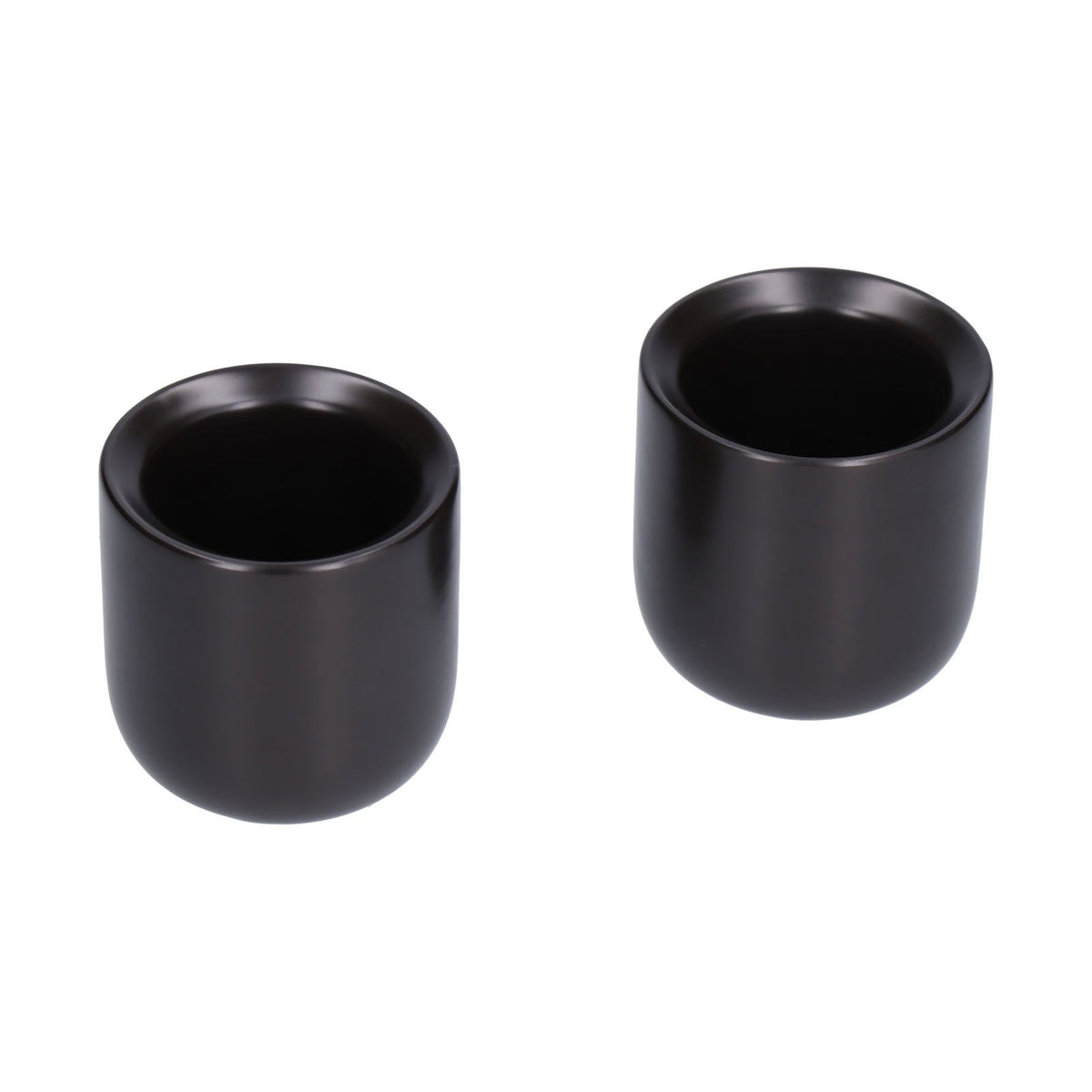 2Pcs Bevel Ceramic Coffee Cup 100ml Thickened Hand Made Coffee Mug for Home Office RestaurantMatte Black