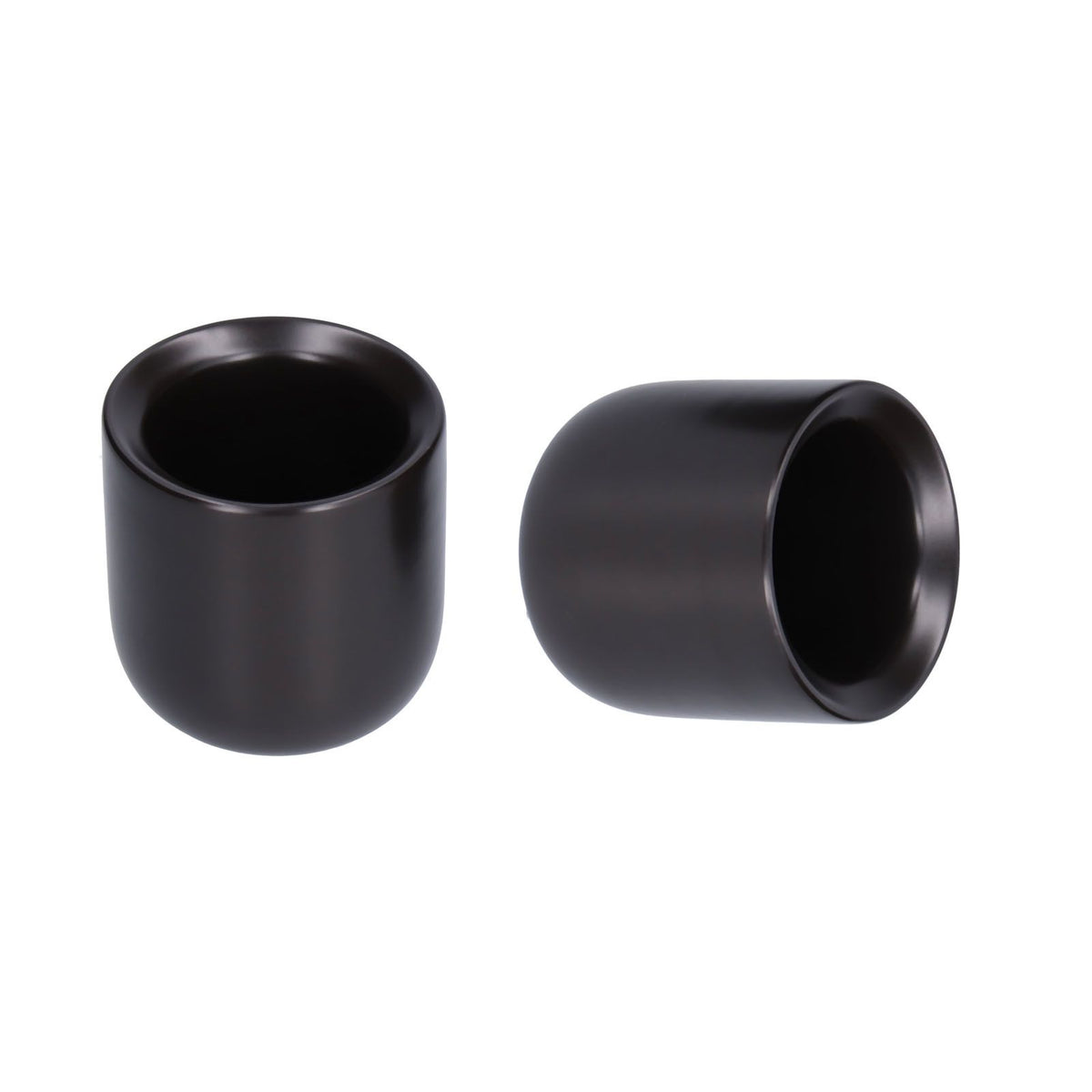 2Pcs Bevel Ceramic Coffee Cup 100ml Thickened Hand Made Coffee Mug for Home Office RestaurantMatte Black