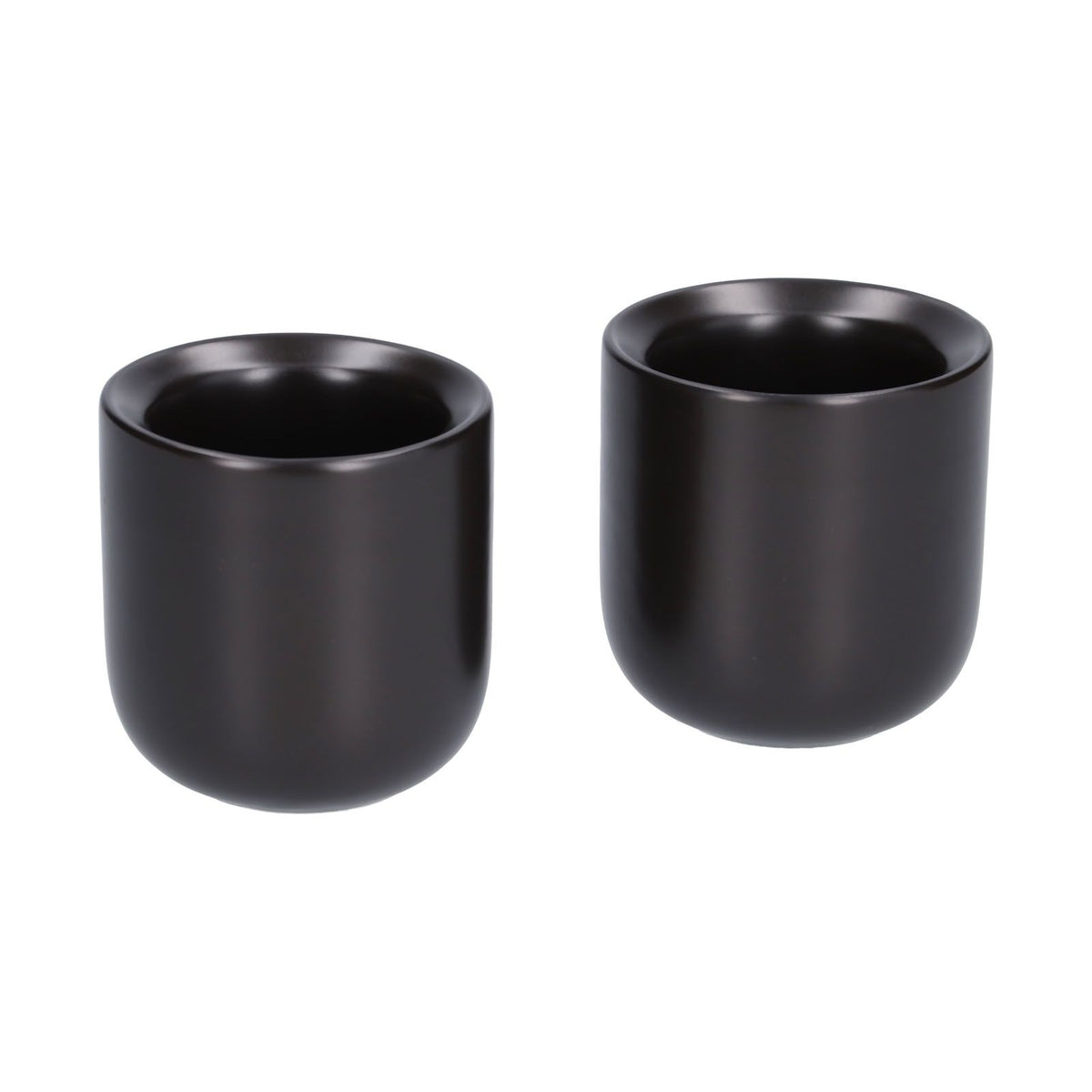 2Pcs Bevel Ceramic Coffee Cup 100ml Thickened Hand Made Coffee Mug for Home Office RestaurantMatte Black