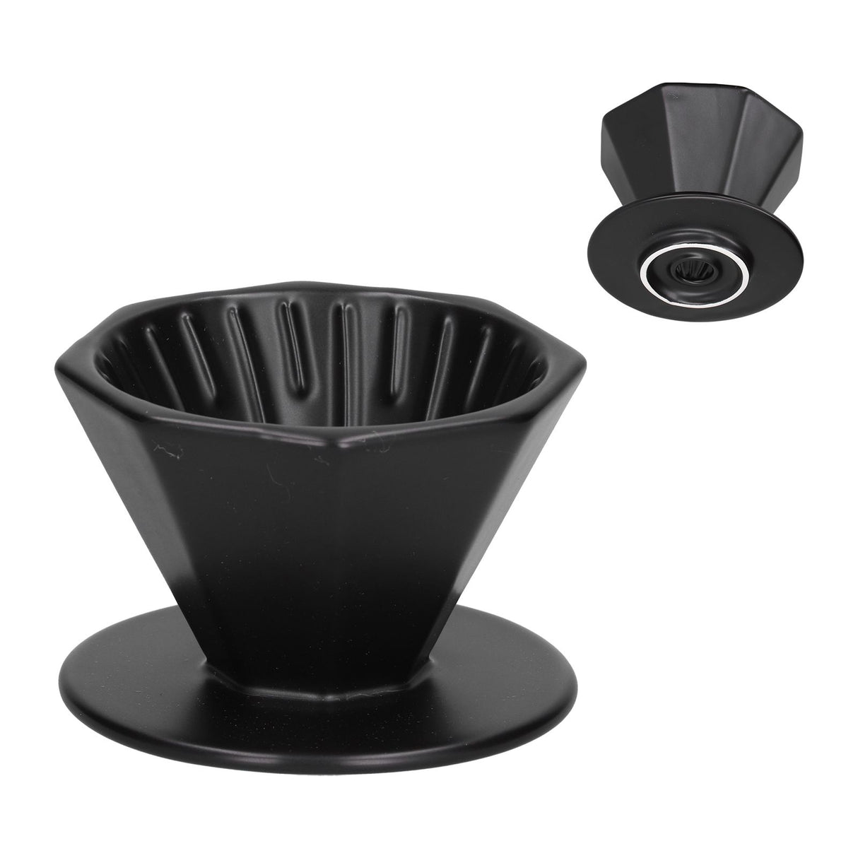 Coffee Dripper Ceramic Convenient Reliable Exquisite Portable Size Simple Design Pour Over Coffee DripperBlack