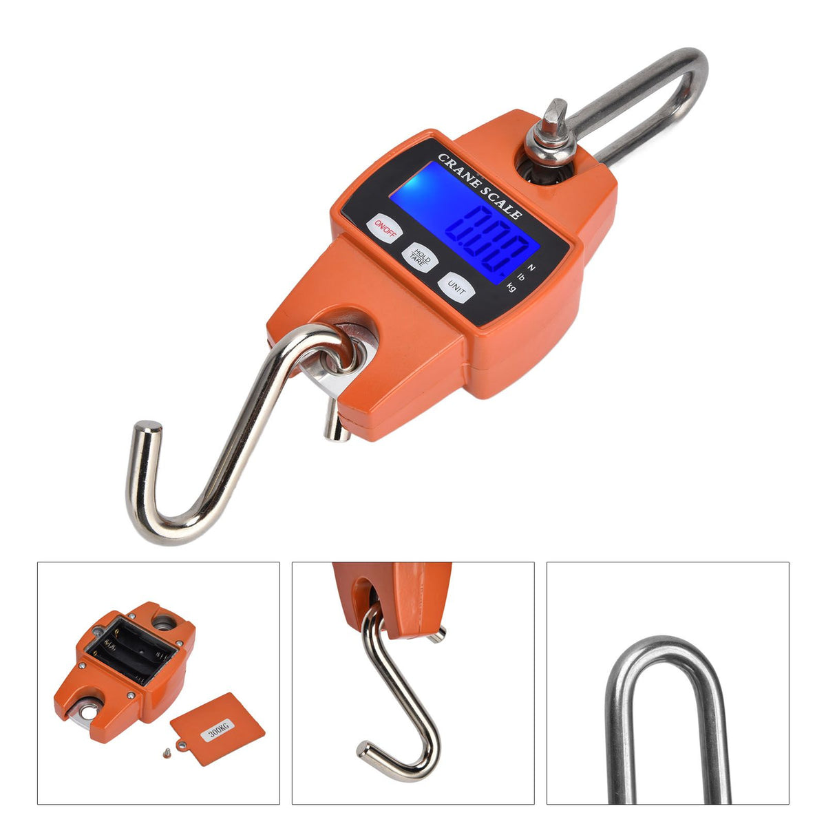 661.4lb Digital Hanging Scale Professional Small Digital Hanging Scale with Cast Aluminum Case