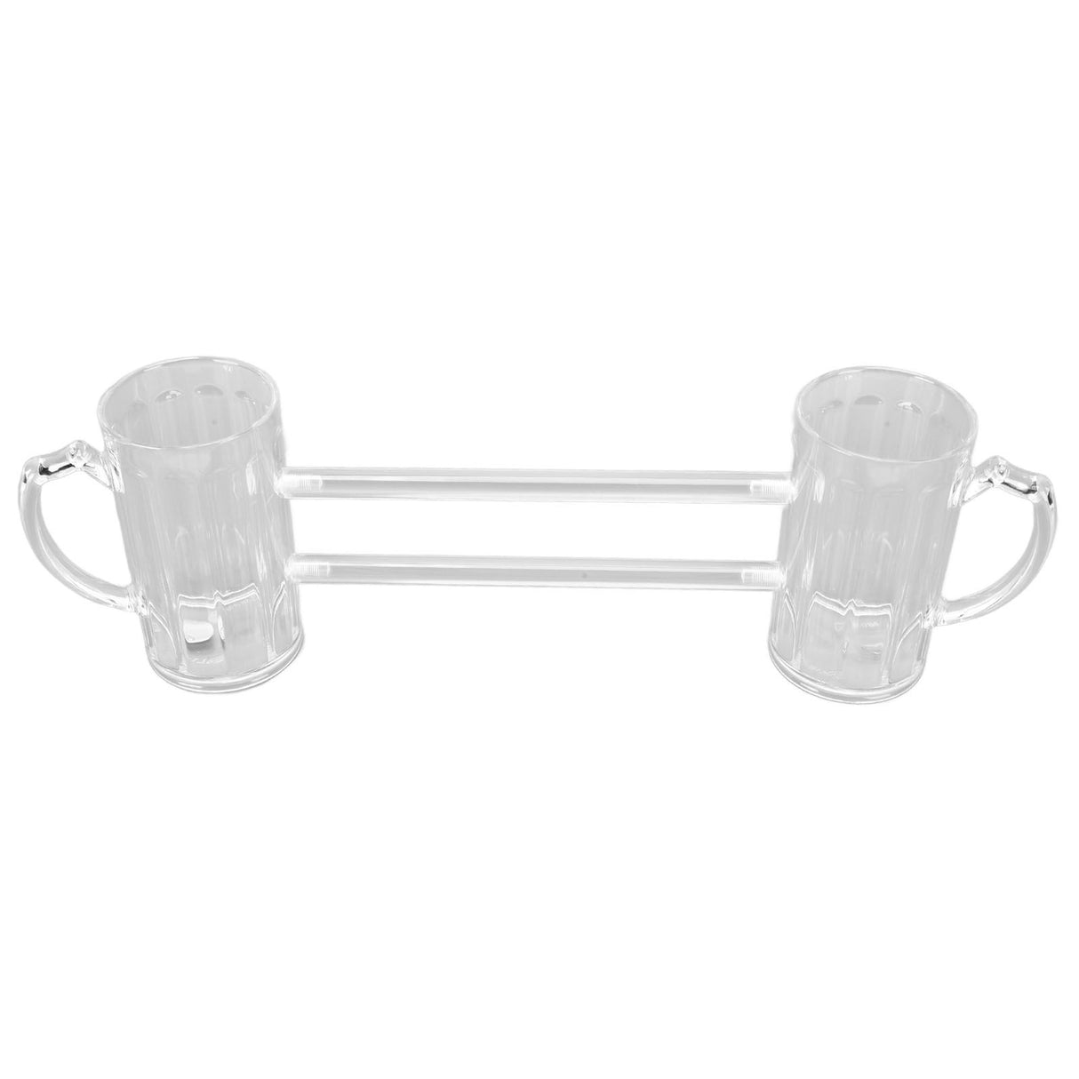Beer Mug Siamese Anti Drop Exquisite Ergonomics Handle Glass Beer Stein with Connection Tubes for KTV Bar Home Parties