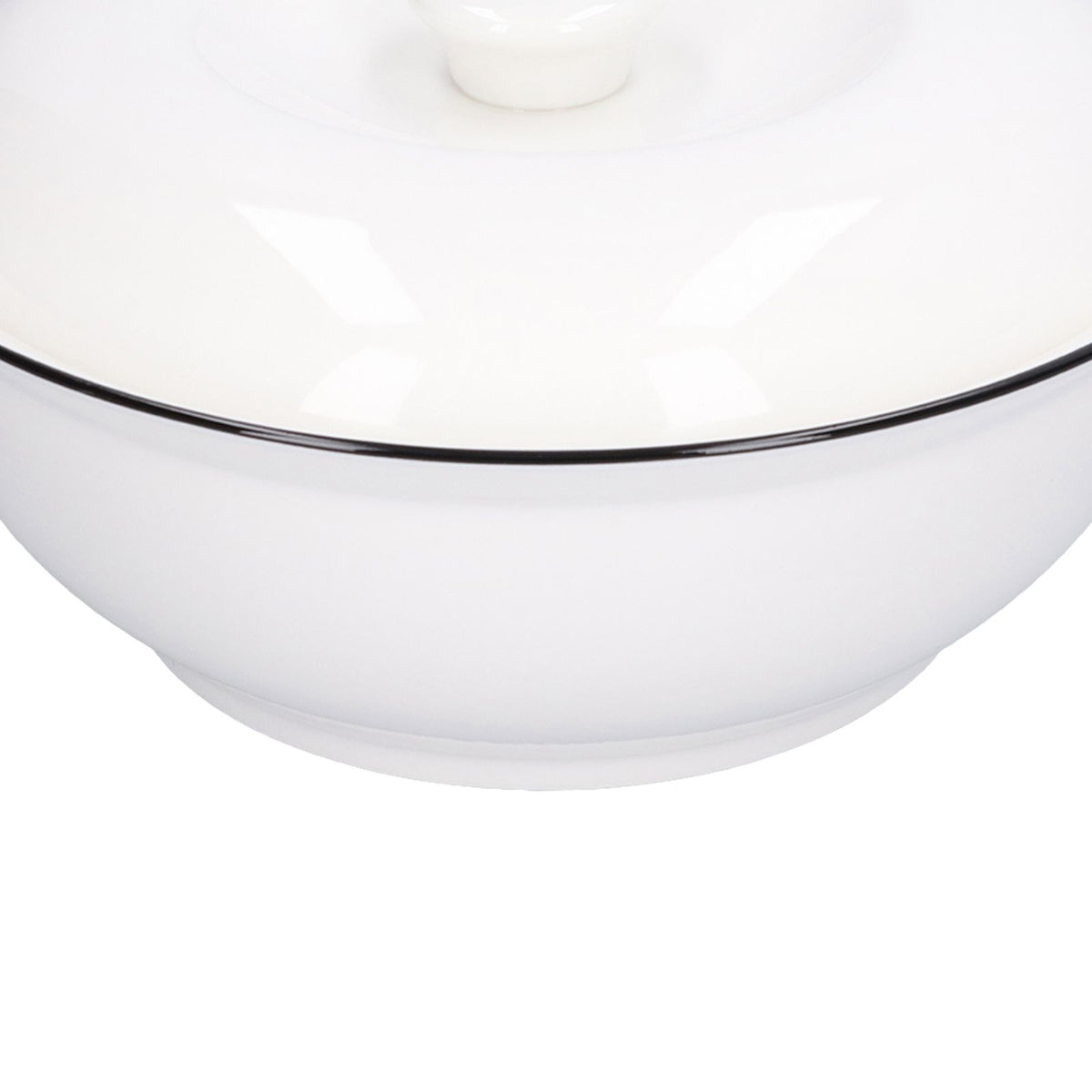 9in Soup Bowl with Lid Large Capacity 1500ml Stew Bowl Harmless White Ceramic Kitchen Bowl