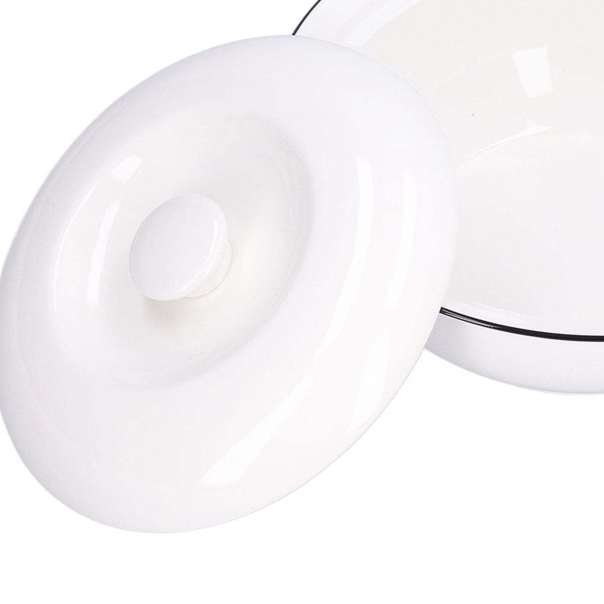 9in Soup Bowl with Lid Large Capacity 1500ml Stew Bowl Harmless White Ceramic Kitchen Bowl