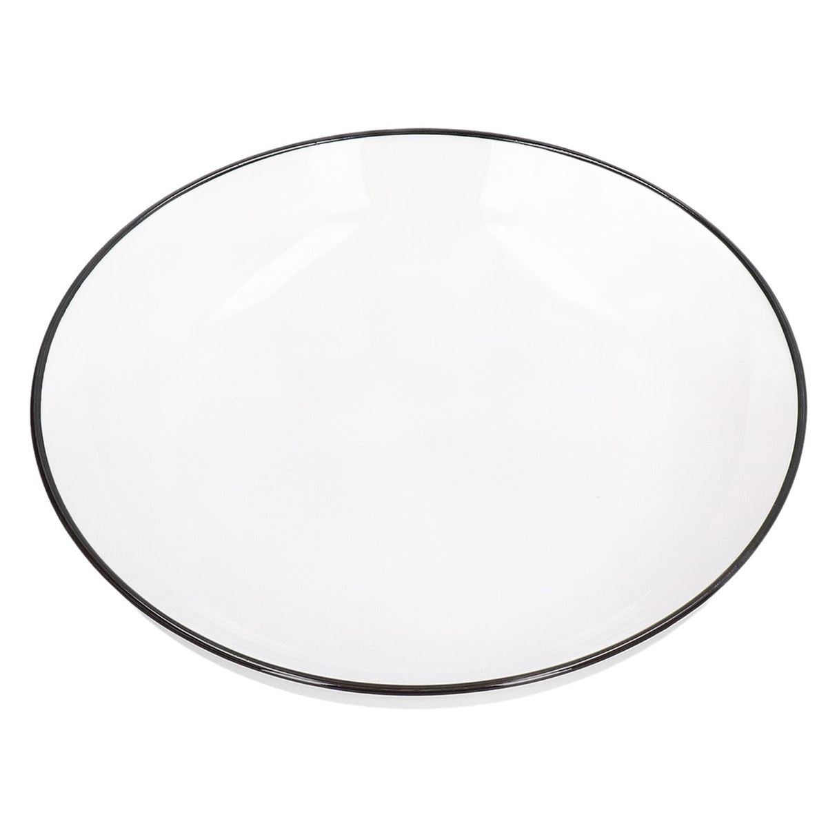 4Pcs Ceramic Dinner Plates Set Black Line Tableware 8 Inch Round Plate for Salads Steak Plate
