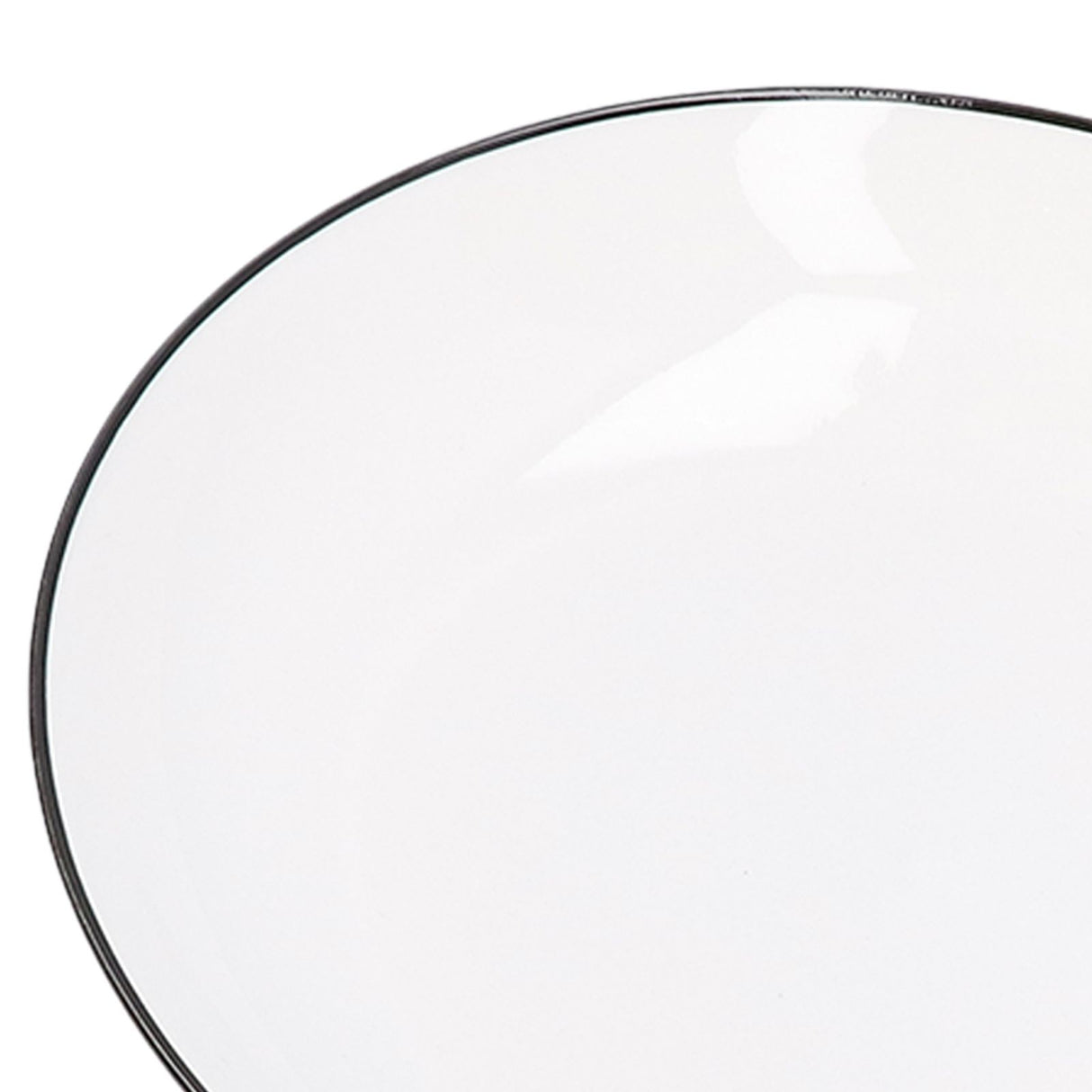 4Pcs Ceramic Dinner Plates Set Black Line Tableware 8 Inch Round Plate for Salads Steak Plate