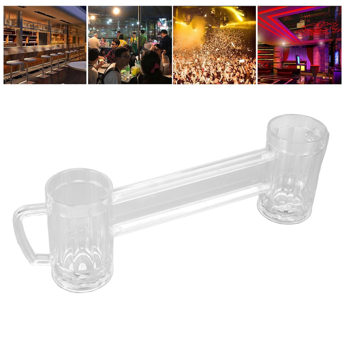 430ml Beer Mug Double Conjoined Beer Glass Drop Resistant Acrylic Beer Cup Bar KTV Beer Glass