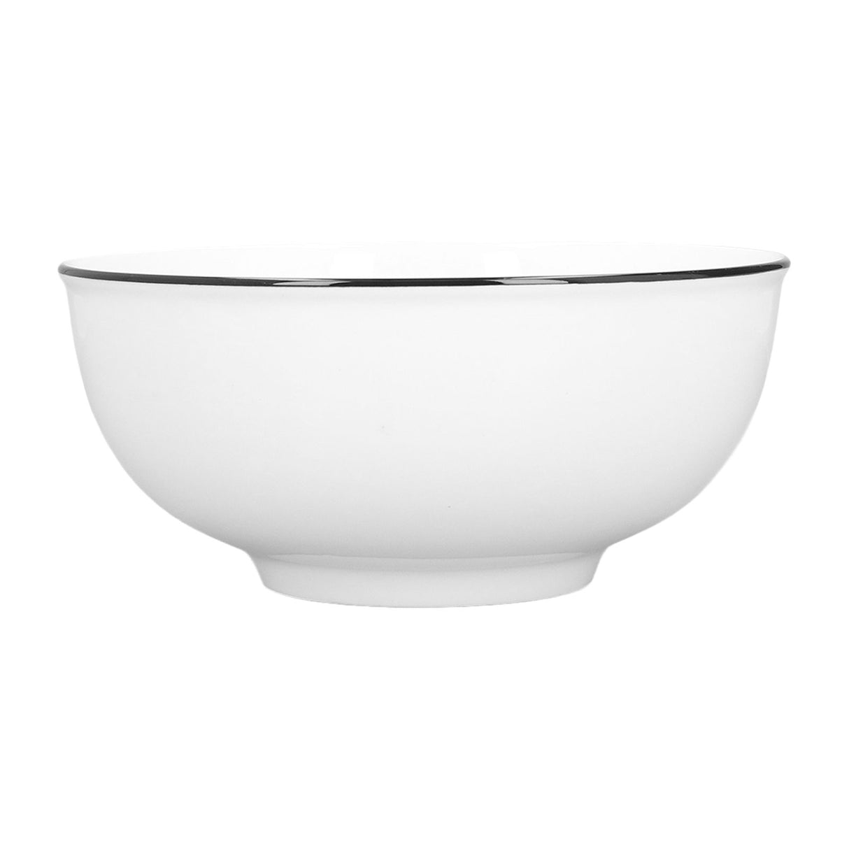 Durable Black Line Ceramic Tableware Bowls for Salads Soups Stews Desserts Noodles8 Inches