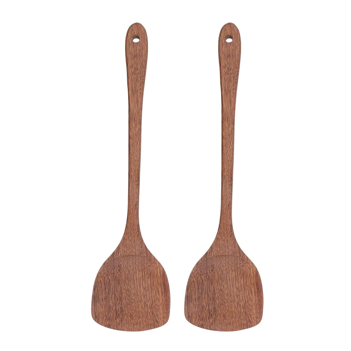 2pcs Wooden Spatula Household Hanging Long Handle Flat Wooden Spatula for Mixing and Turning38.5cm / 15.2in