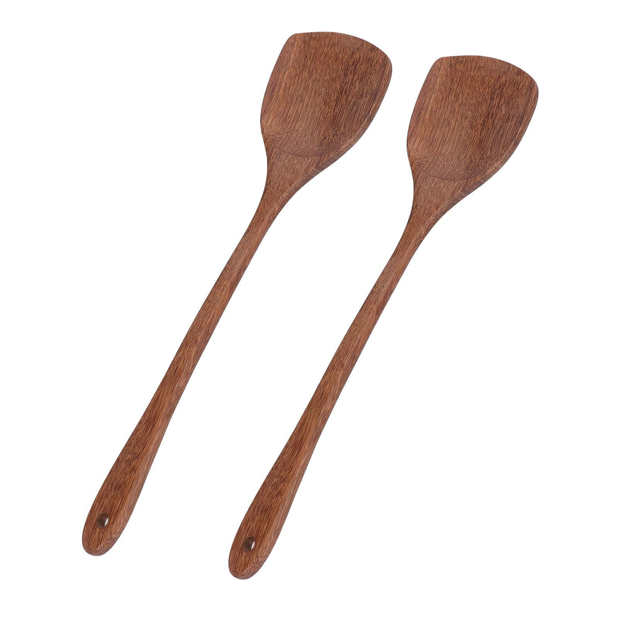 2pcs Wooden Spatula Household Hanging Long Handle Flat Wooden Spatula for Mixing and Turning38.5cm / 15.2in