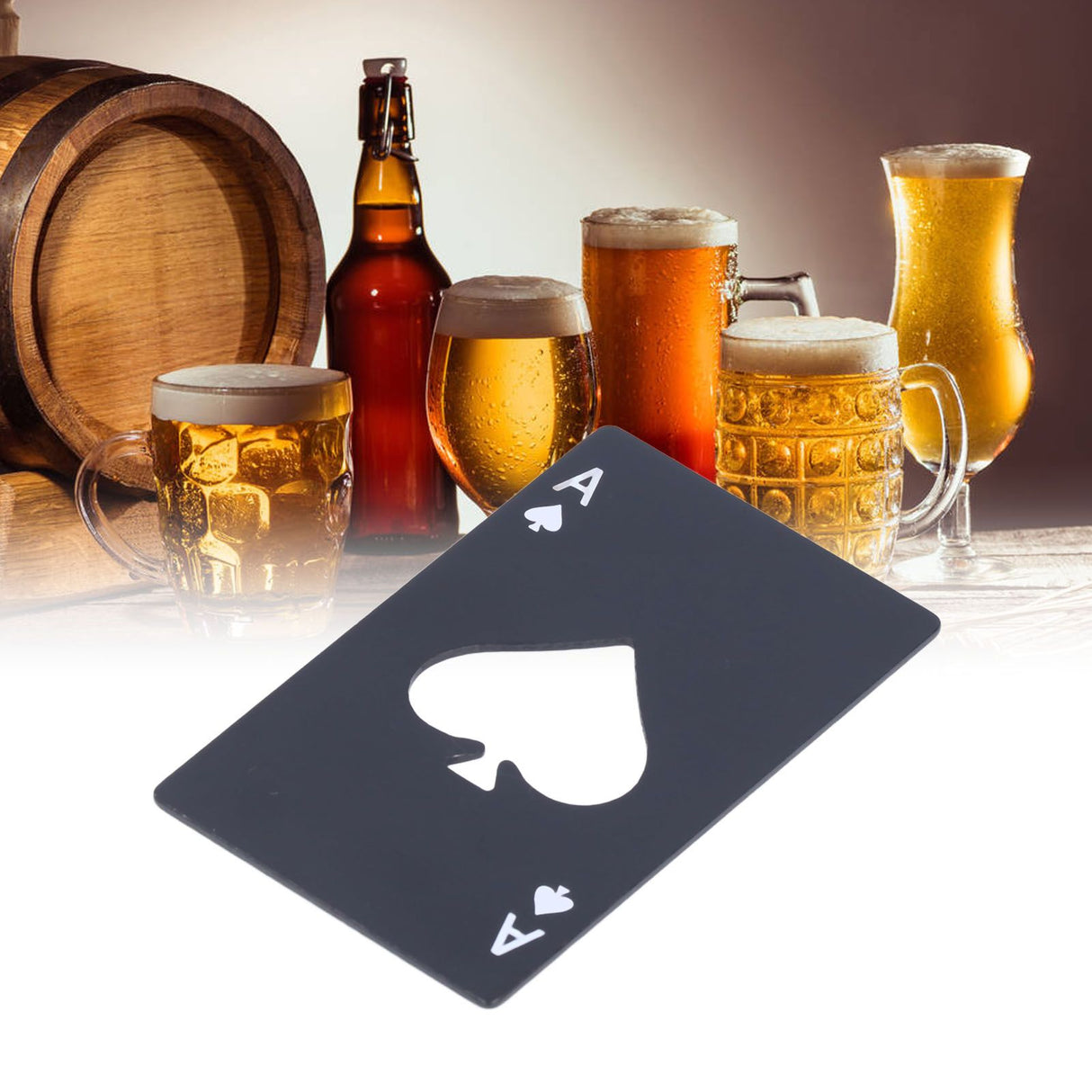 Bottle Opener Innovative Poker Card Shape Stainless Steel Wine Beer Caps Opener for Home Bar PartyBlack