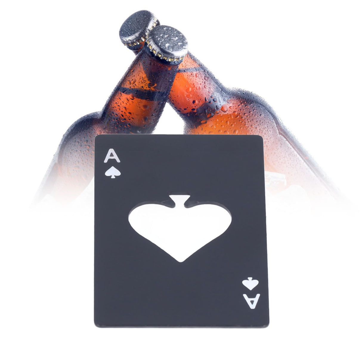 Bottle Opener Innovative Poker Card Shape Stainless Steel Wine Beer Caps Opener for Home Bar PartyBlack