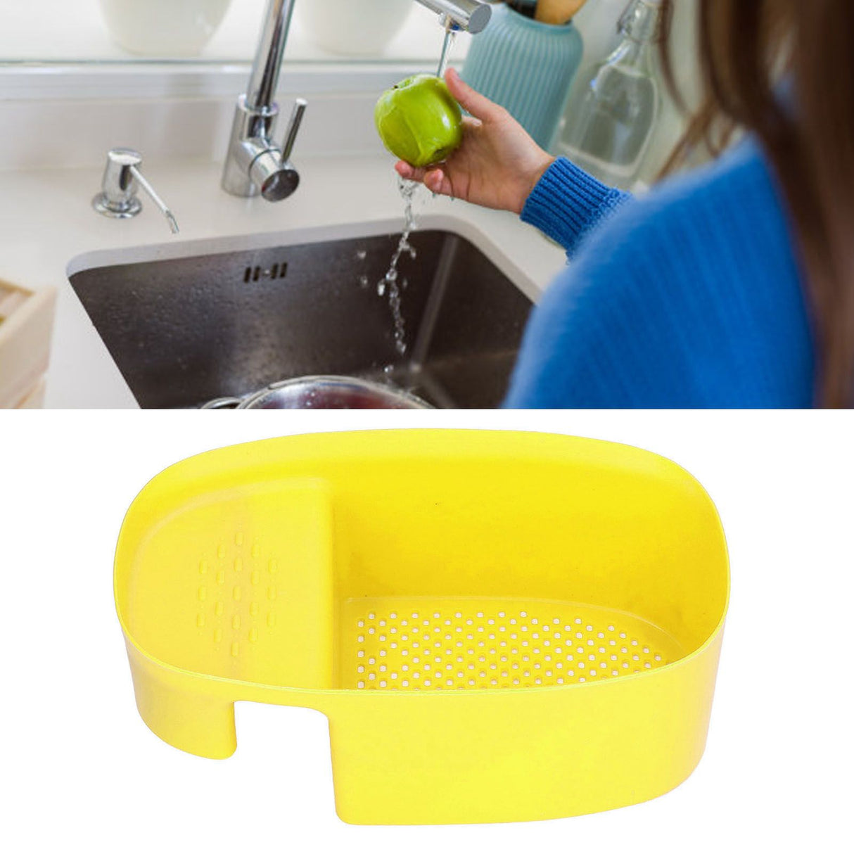 Sink Drain Basket Household Saddle Shaped Mesh Strainer for Kitchen Waste Vegetable FruitsYellow