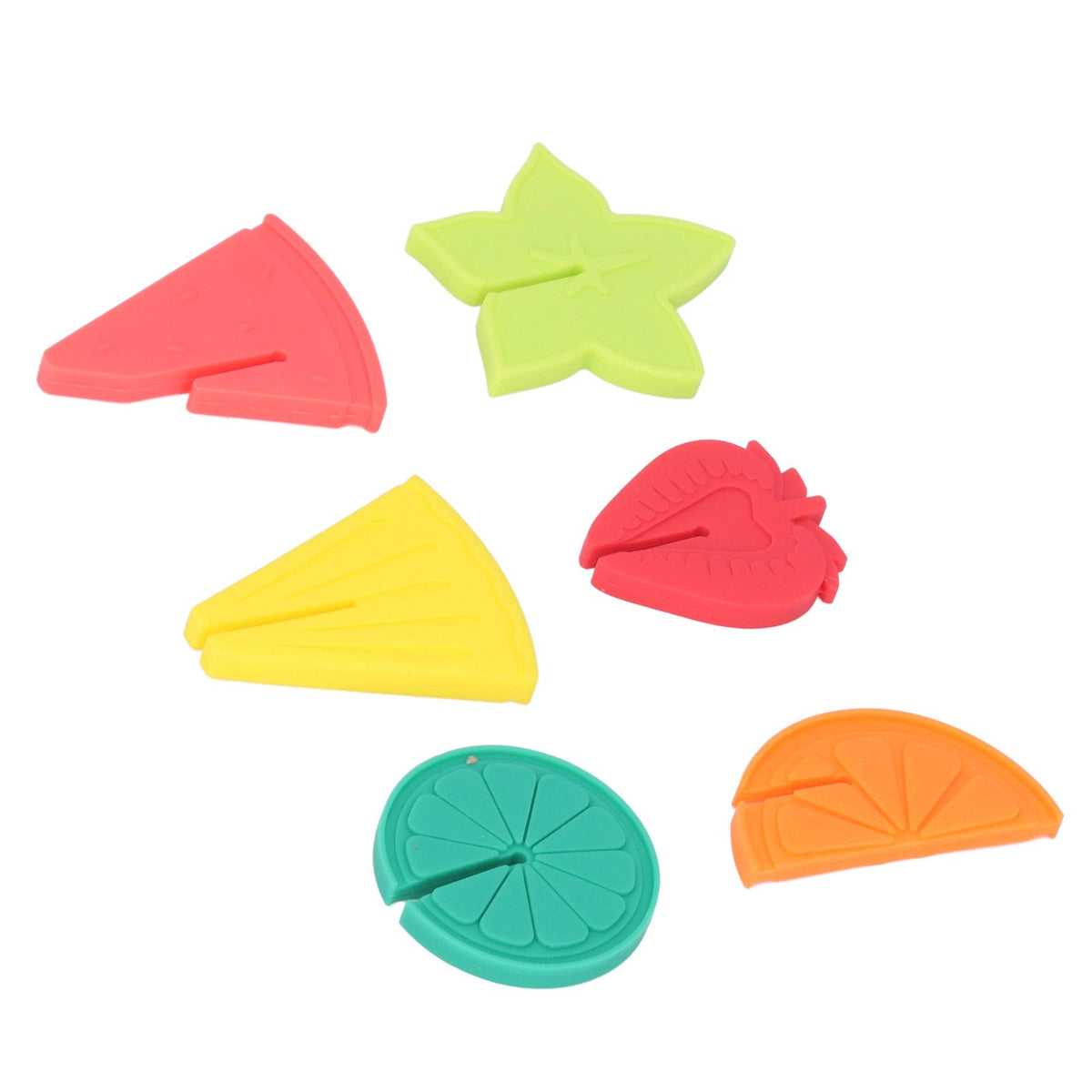 6pcs Wine Glass Marker Silicone Fruit Pattern Harmless Reusable Drink Cup Labels for Bar Party