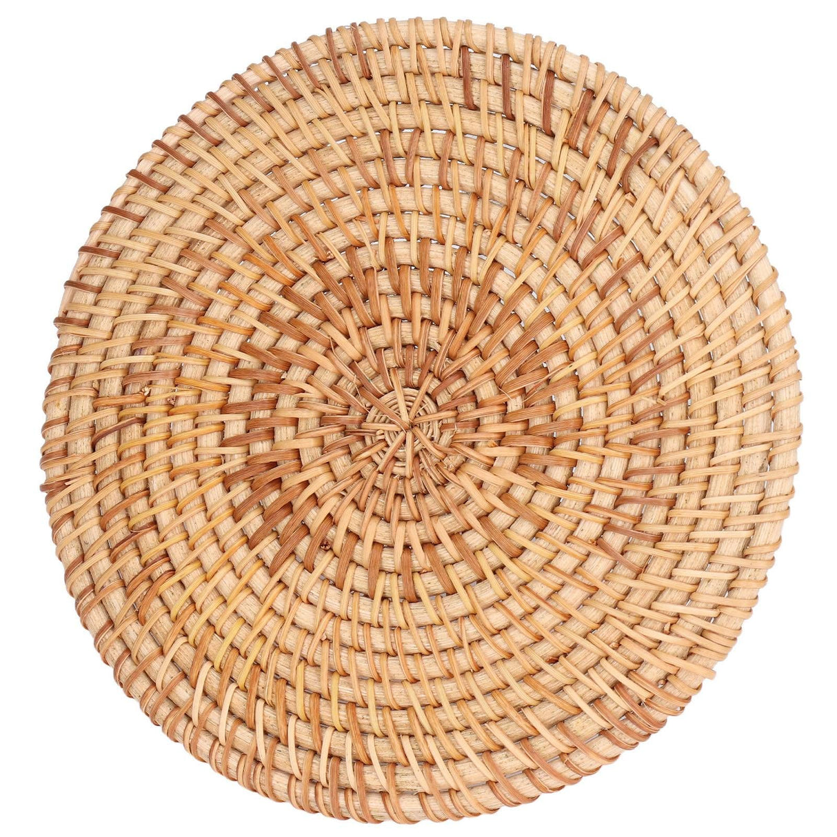 Woven Round Placemat Natural Rattan Braid Hot Insulation Placemat for Large Vessels Hot Dishes Pan Pot16cm / 6.3in
