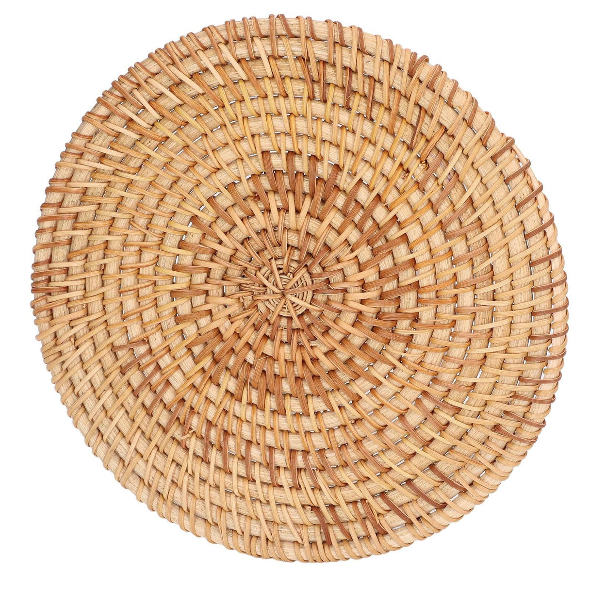 Woven Round Placemat Natural Rattan Braid Hot Insulation Placemat for Large Vessels Hot Dishes Pan Pot22cm / 8.7in