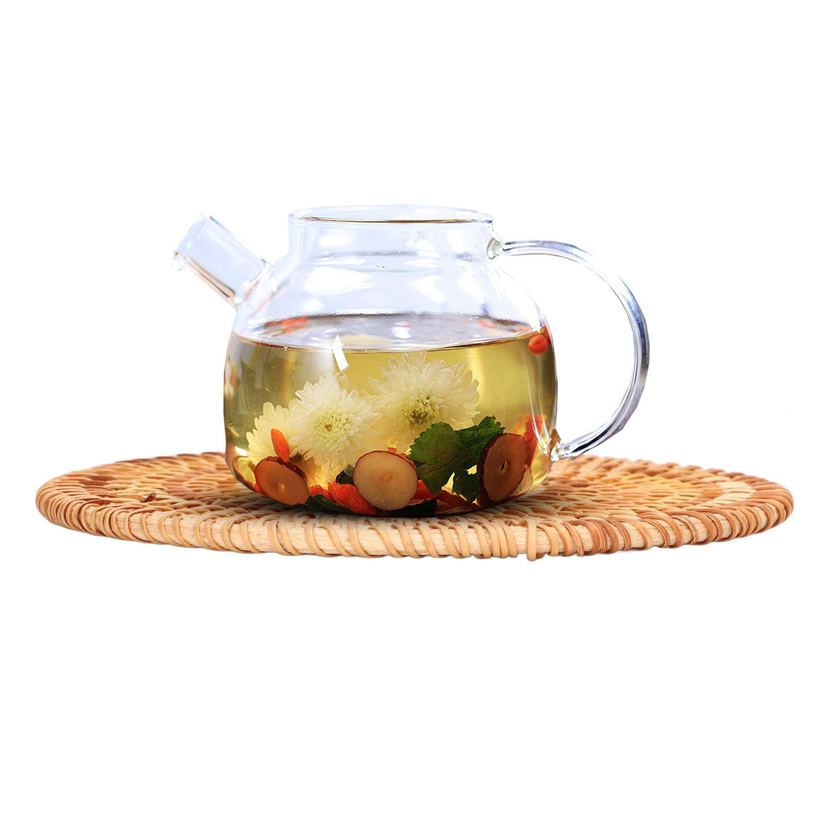 Woven Round Placemat Natural Rattan Braid Hot Insulation Placemat for Large Vessels Hot Dishes Pan Pot22cm / 8.7in