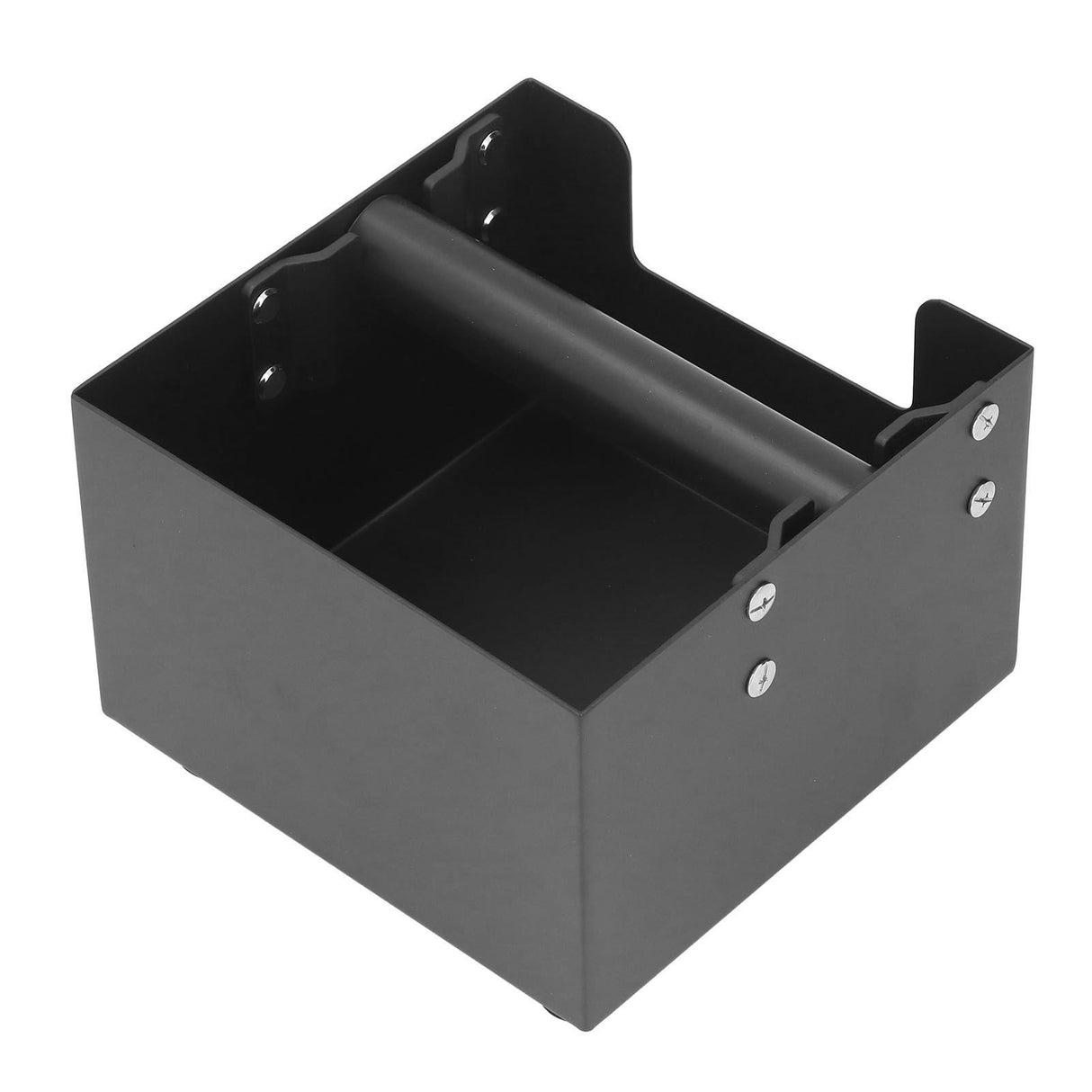 Coffee Knock Box Ground Waste Bin Container Stainless Steel Drawer Type Small Square Black
