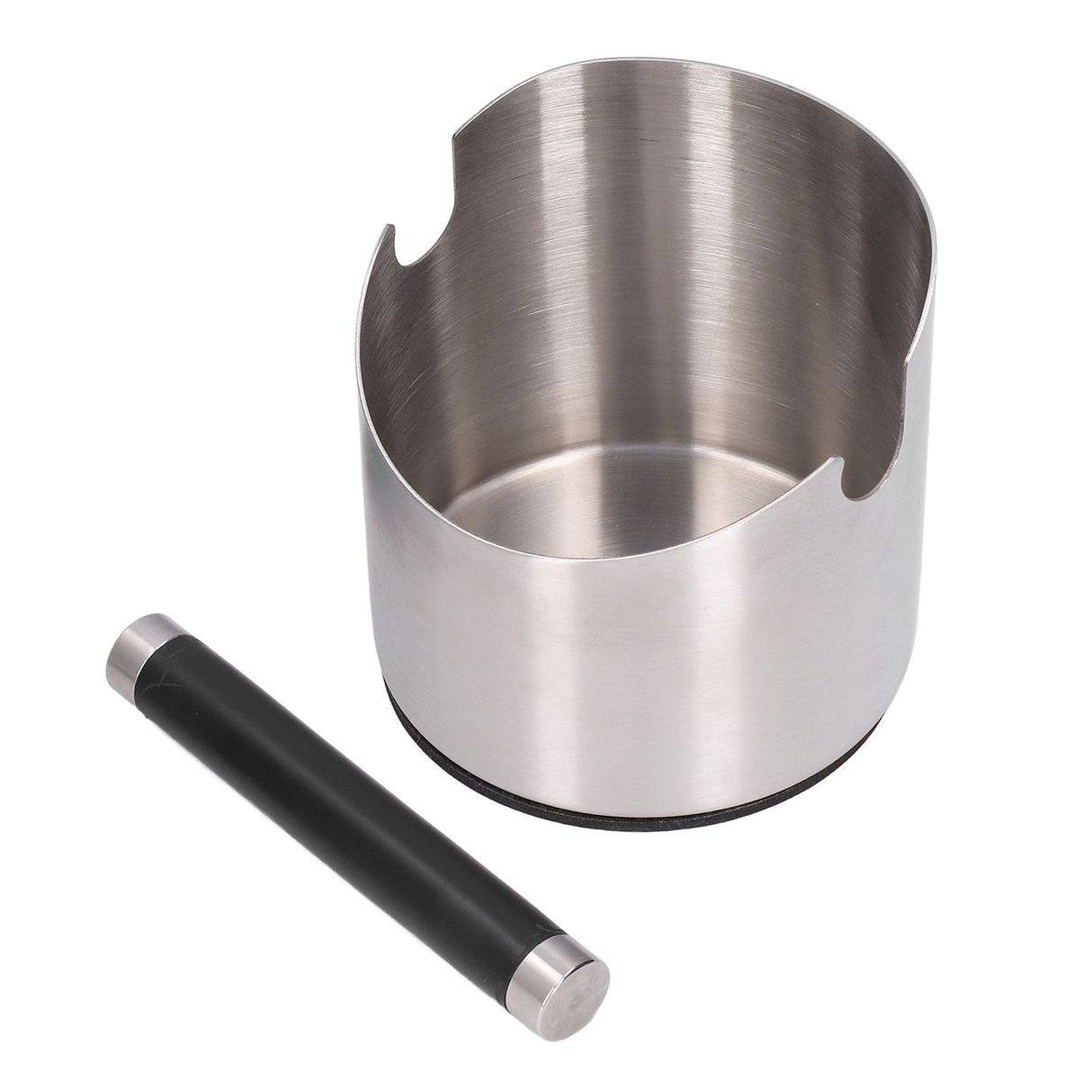 Coffee Grounds Bucket Stainless Steel Rubber Coffee Dump Bin for Home Restaurants BarsStainless Steel Small (FC‑04‑1)