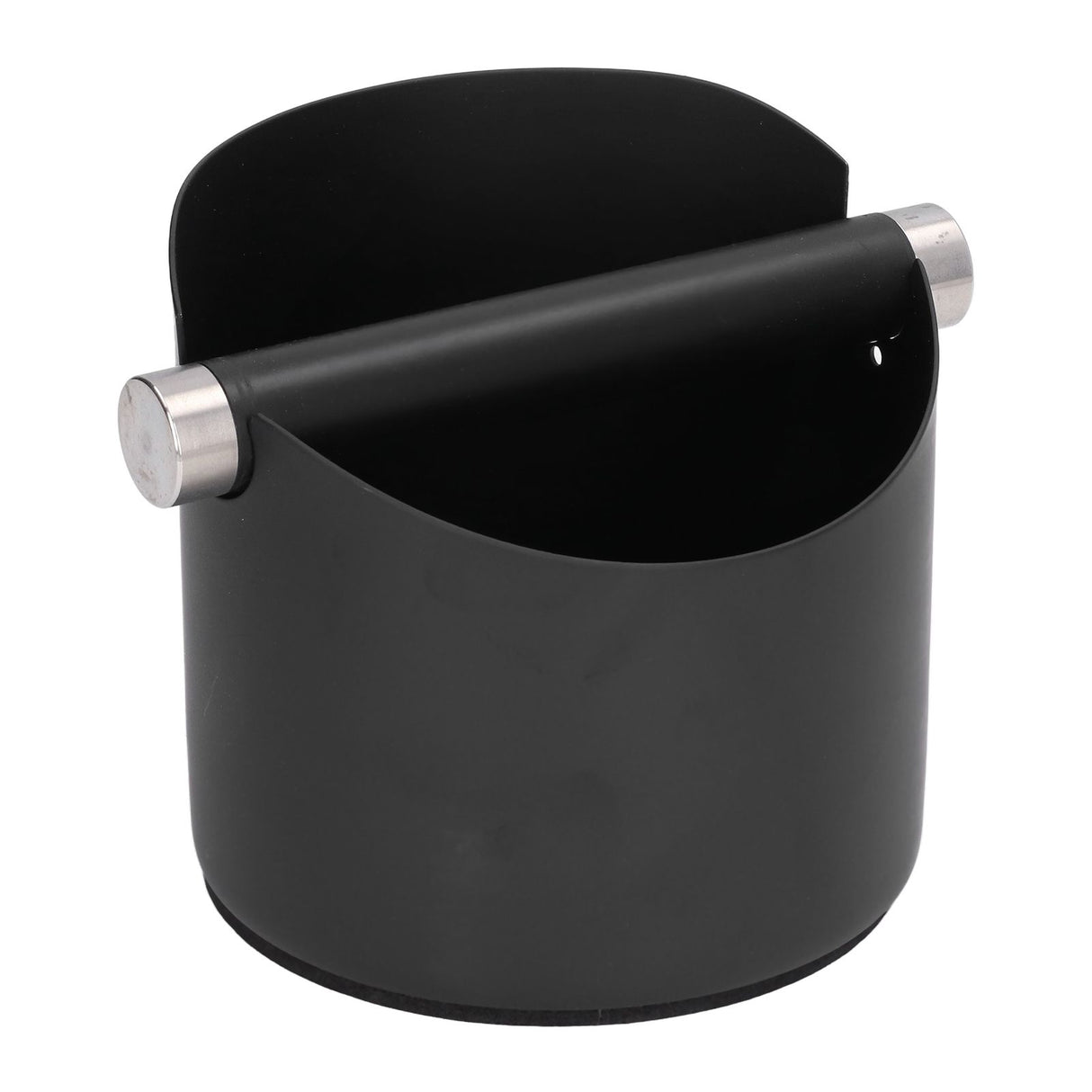 Coffee Grounds Bucket Stainless Steel Rubber Coffee Dump Bin for Home Restaurants BarsBlack Large (FC‑05‑2)