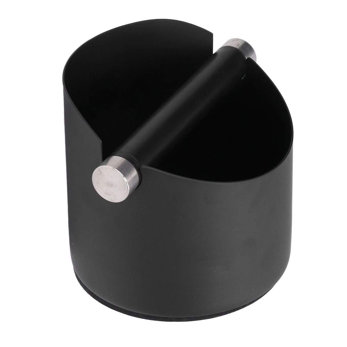 Coffee Grounds Bucket Stainless Steel Rubber Coffee Dump Bin for Home Restaurants BarsBlack Large (FC‑05‑2)