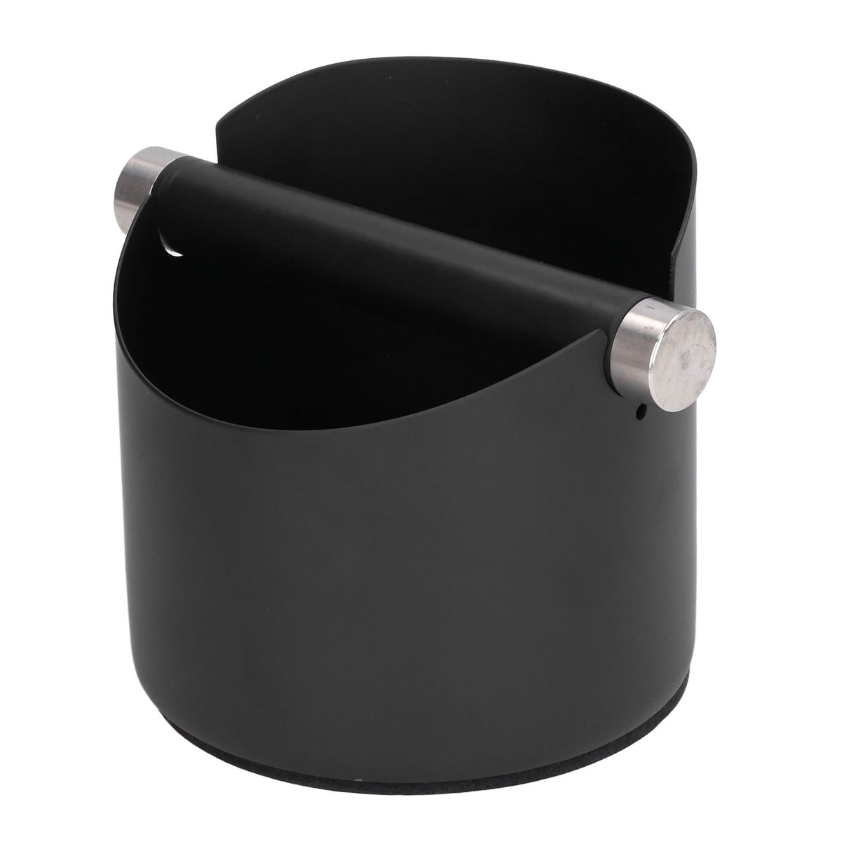 Coffee Grounds Bucket Stainless Steel Rubber Coffee Dump Bin for Home Restaurants BarsBlack Large (FC‑05‑2)