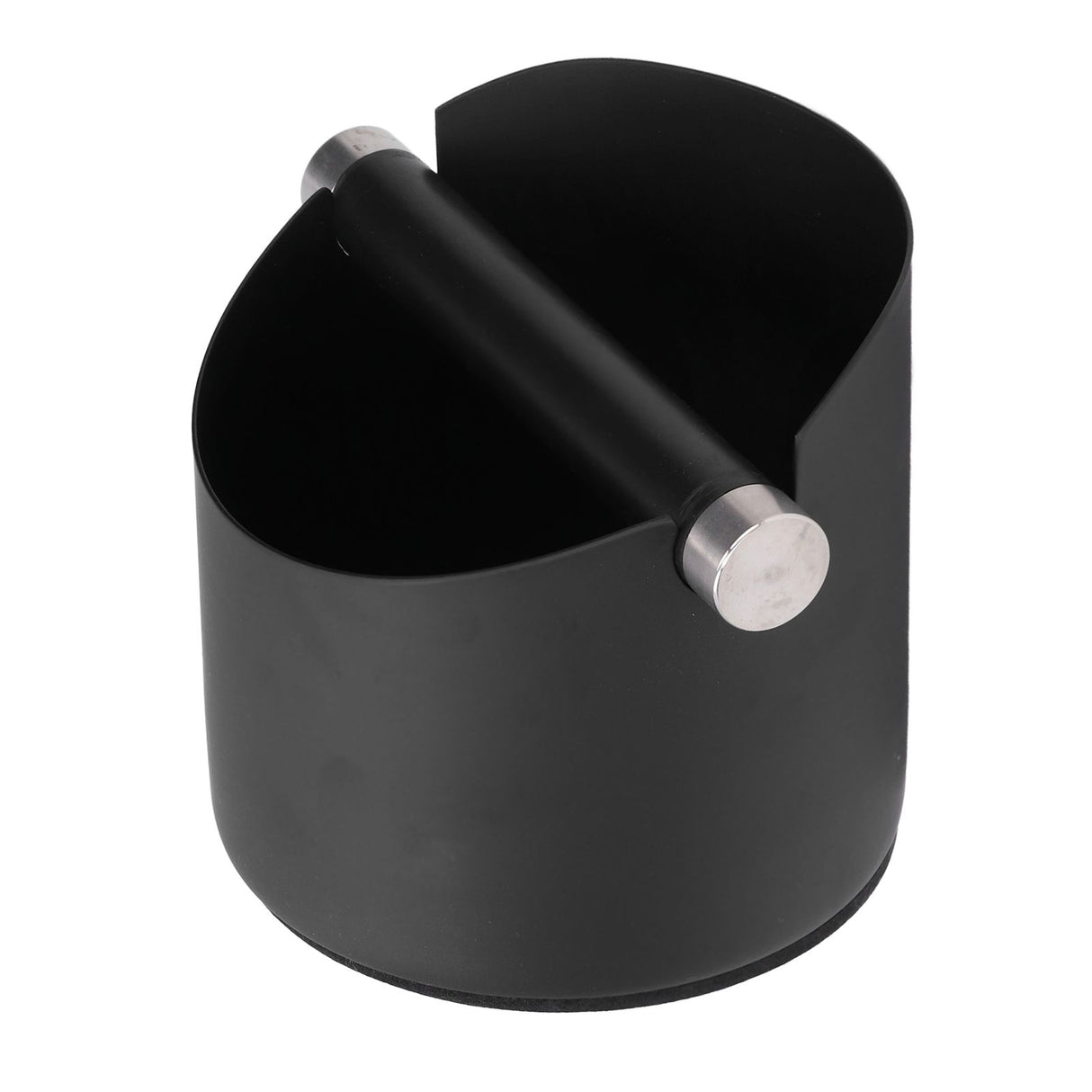 Coffee Grounds Bucket Stainless Steel Rubber Coffee Dump Bin for Home Restaurants BarsBlack Large (FC‑05‑2)