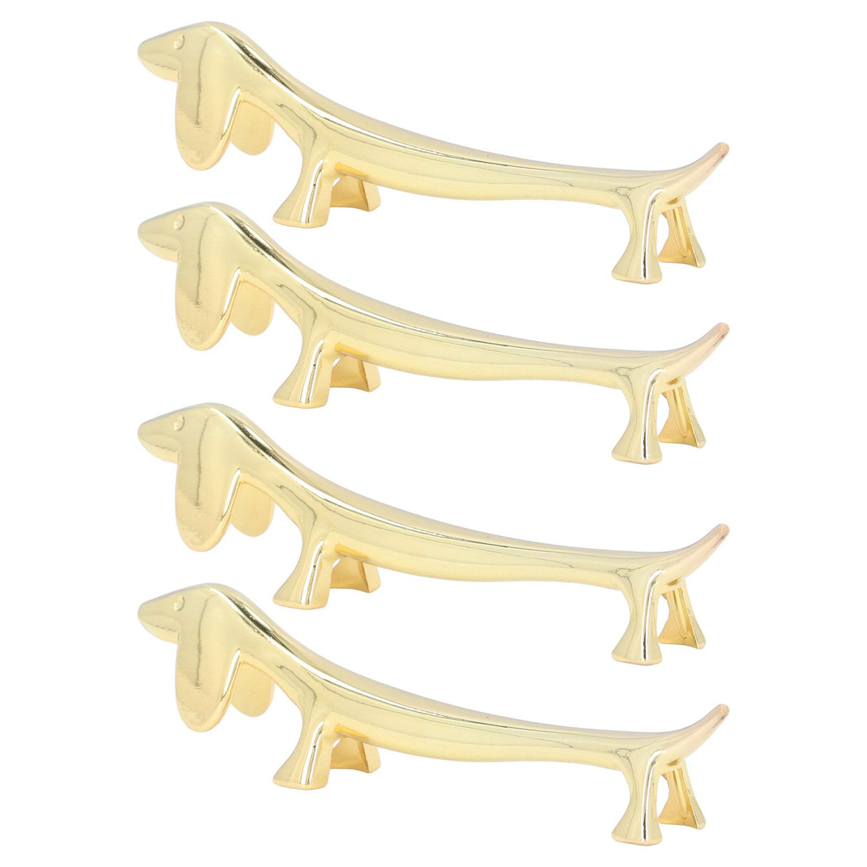 4Pcs Chopstick Rest Smoother Surfaces Reusable Cute Animal Design Gold Chopstick Rest for Home Restaurant PartyDachshund