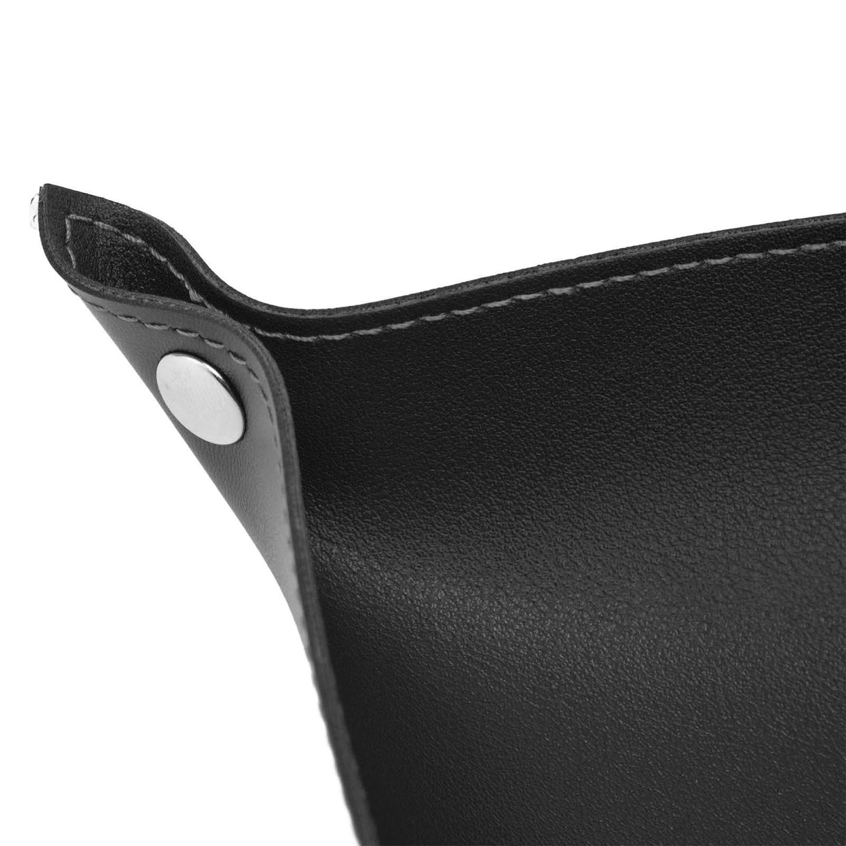 Leather Tray Fashionable Design Artificial Leather Durable Wide Application Mens Valet Tray for Jewelry Watch Key PhoneBlack