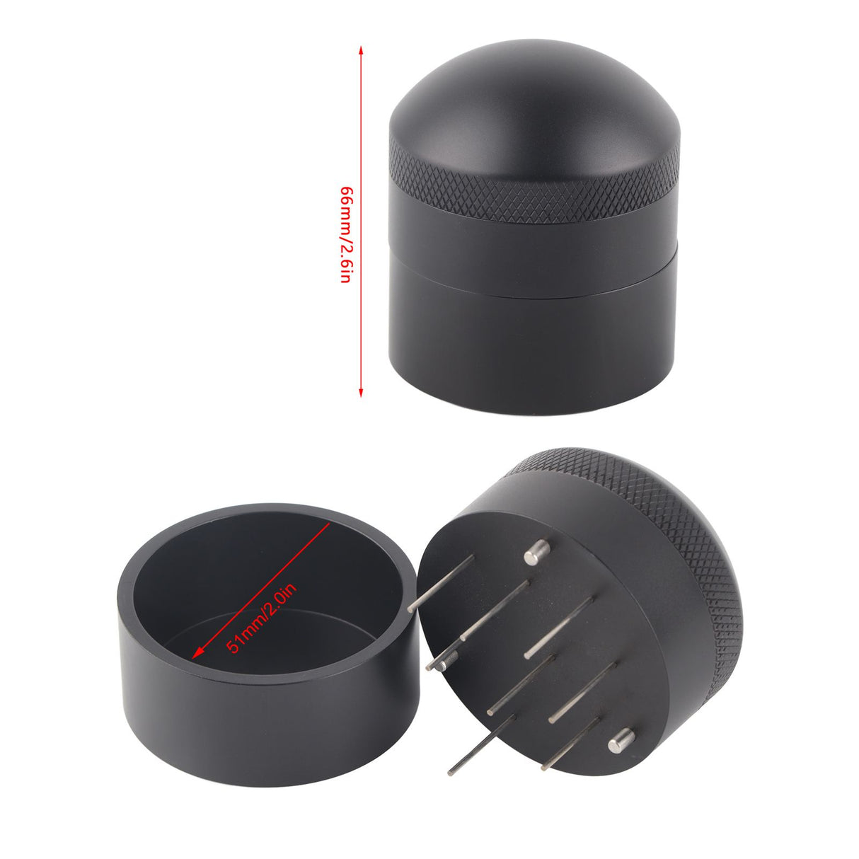 Coffee Distributor Handheld Aluminum Alloy Coffee Powder Distribution Needle for Home Use51mm