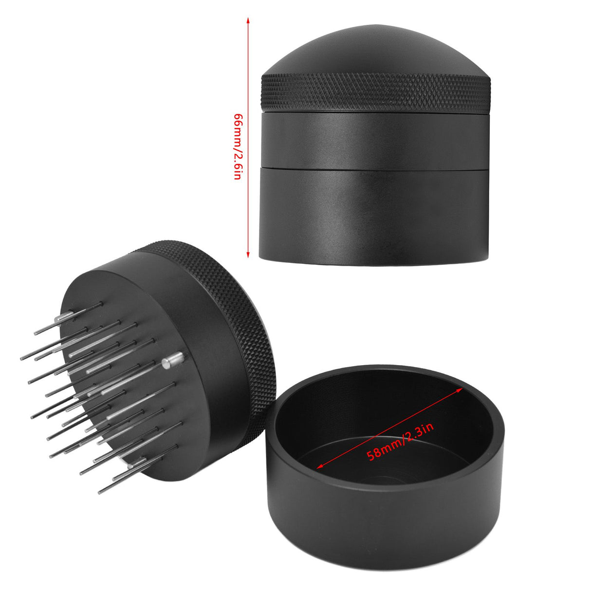 Coffee Distributor Handheld Aluminum Alloy Coffee Powder Distribution Needle for Home Use58mm
