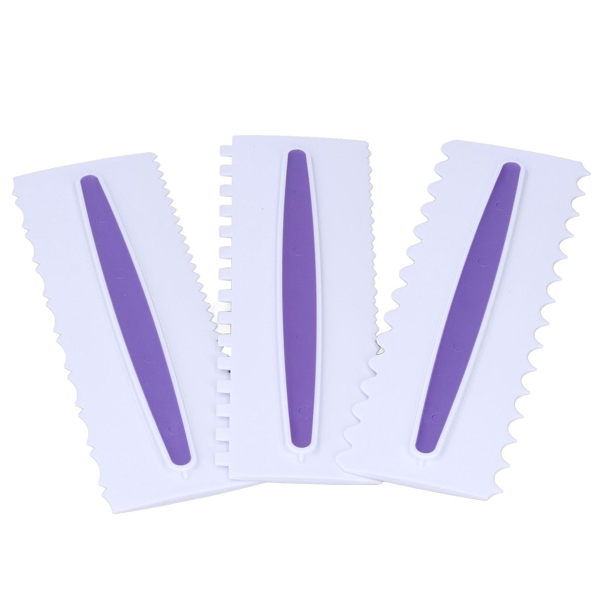 3Pcs Cake Scraper Premium Plastic Durable Glossy Surface Easy Operation Icing Smoother